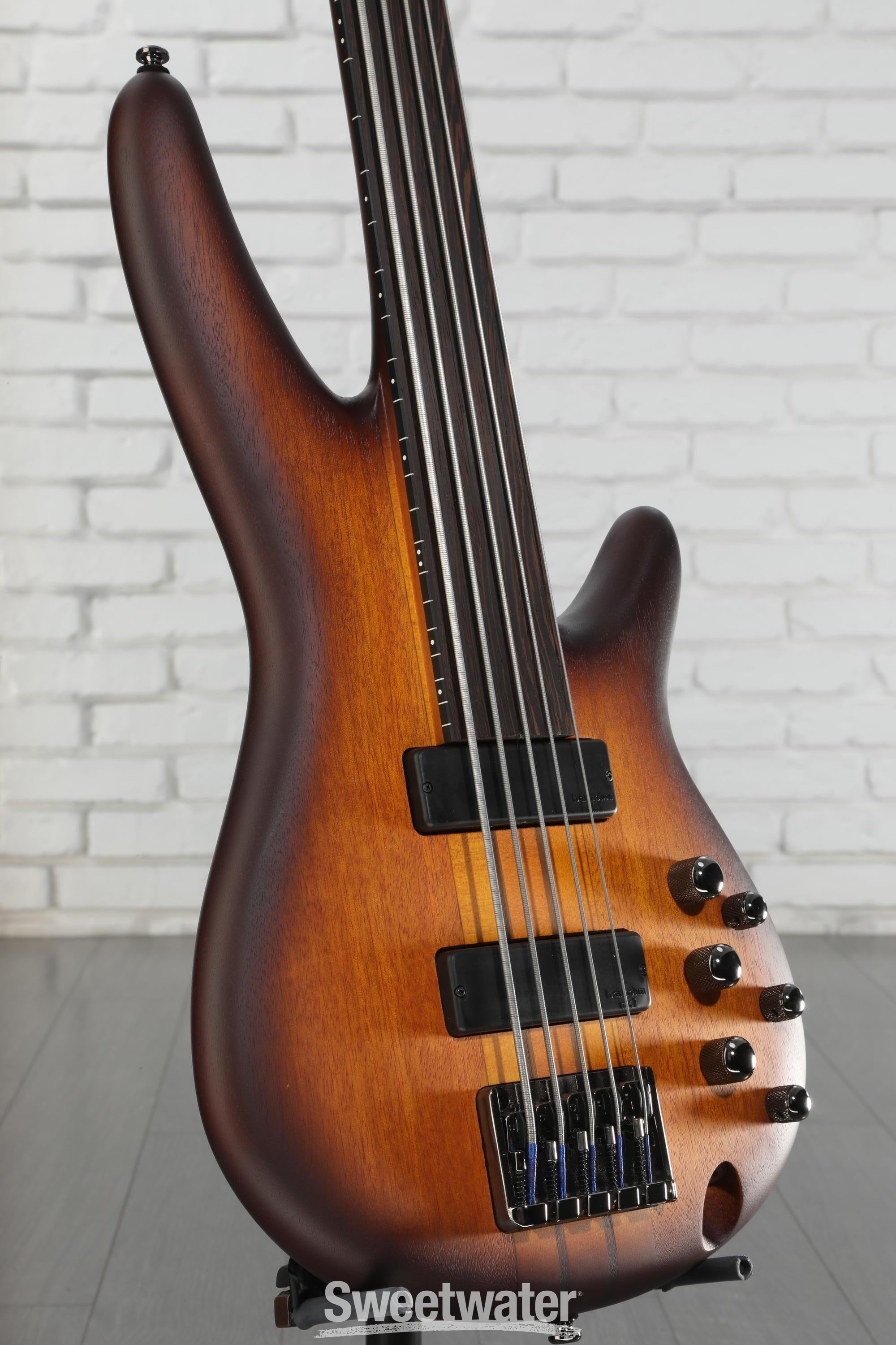 Ibanez Bass Workshop SRF705 Fretless Bass Guitar - Brown Burst