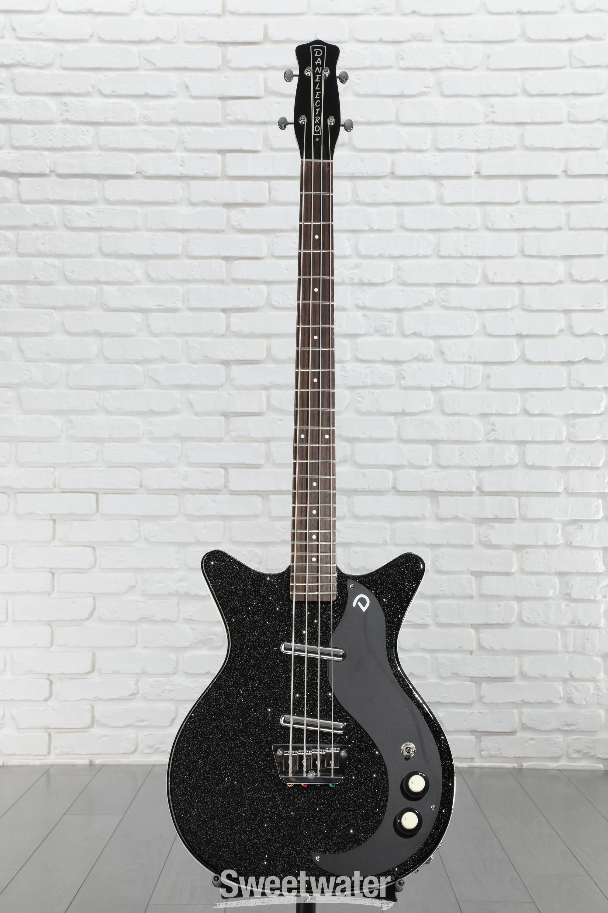 Danelectro　59DC Danelectro '59DC Short Scale Bass Guitar - Black Metalflake