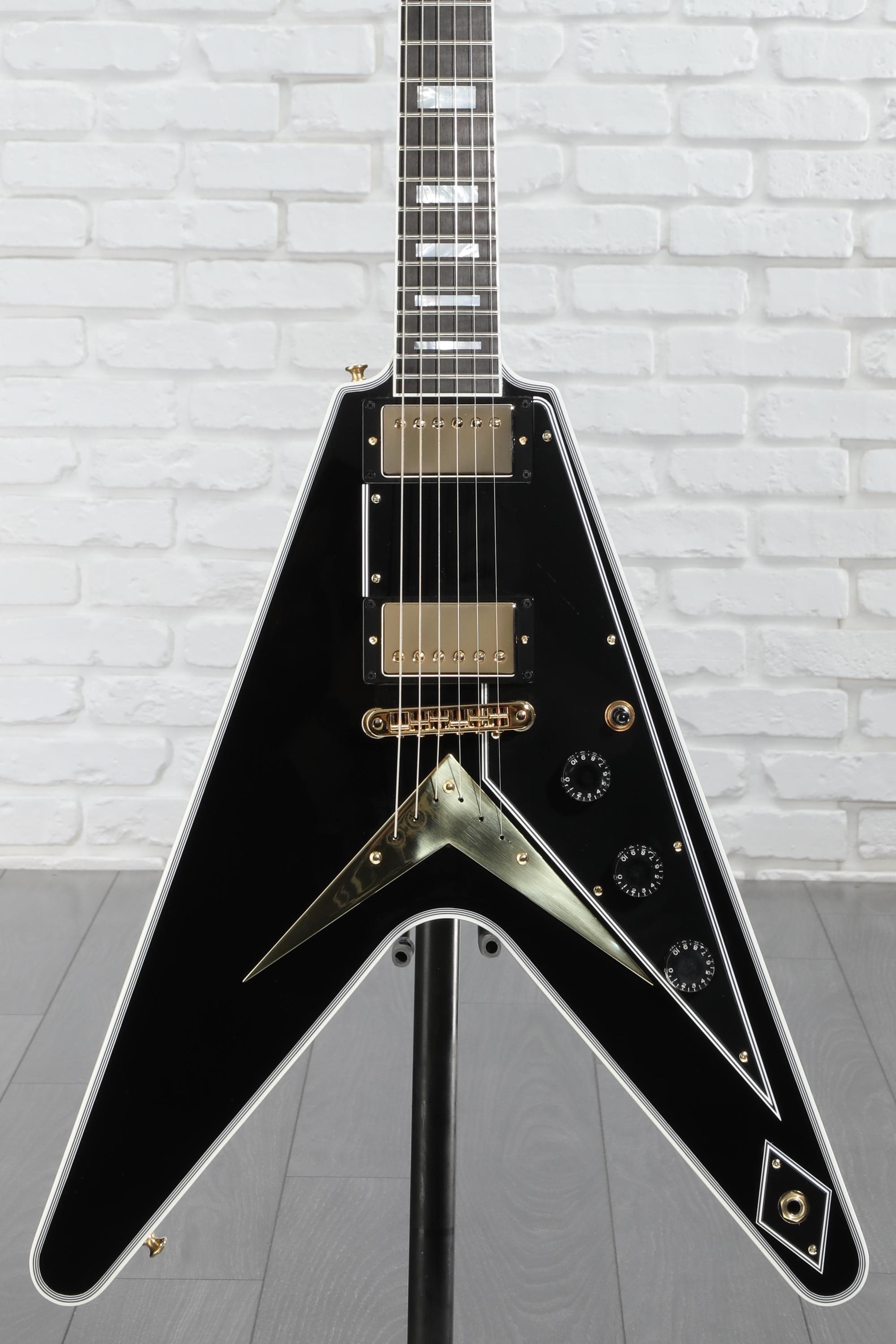 Gibson Custom Flying V Custom Electric Guitar - Ebony, Ebony