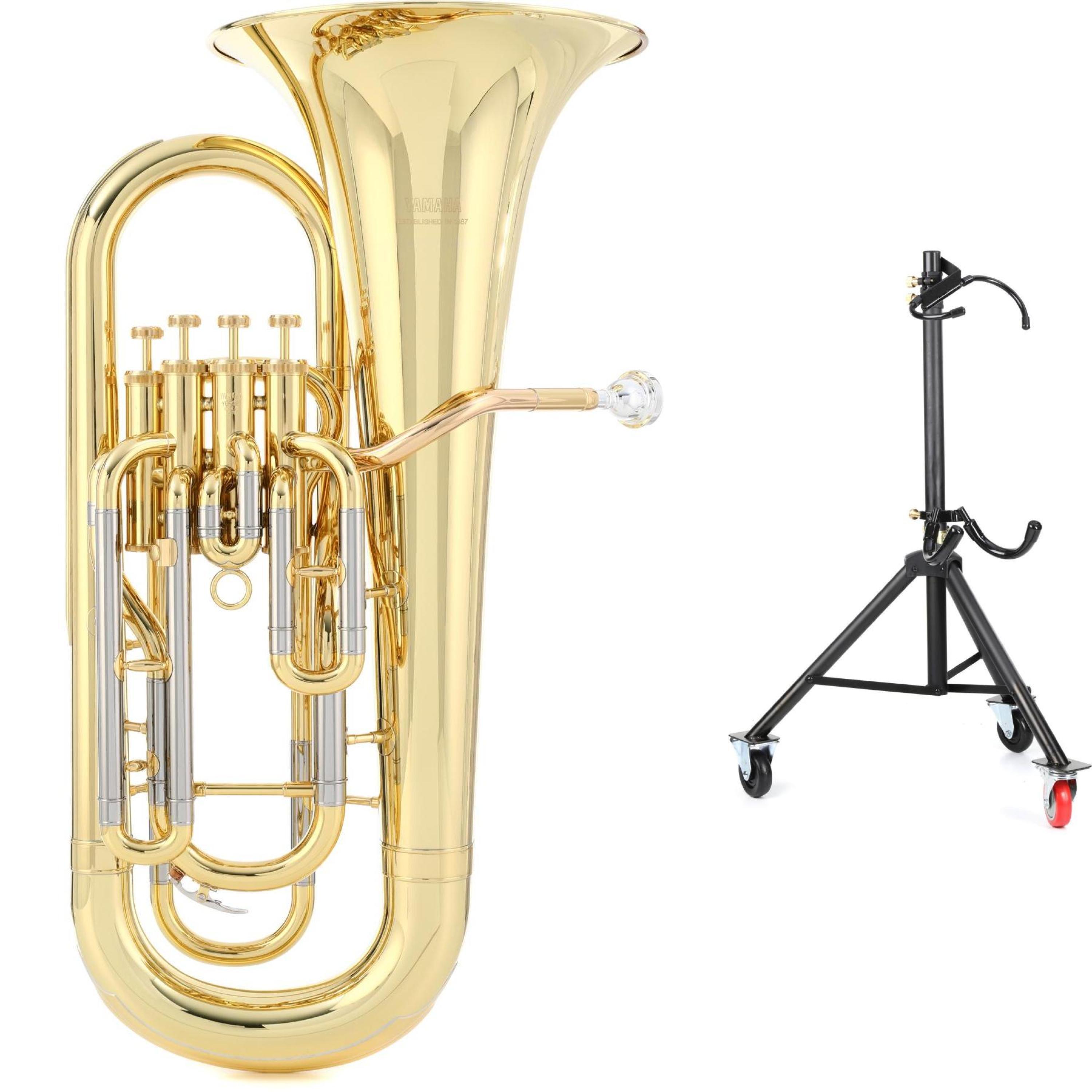 Yamaha YEP-321 4-valve Intermediate Euphonium and Stand - Clear Lacquer