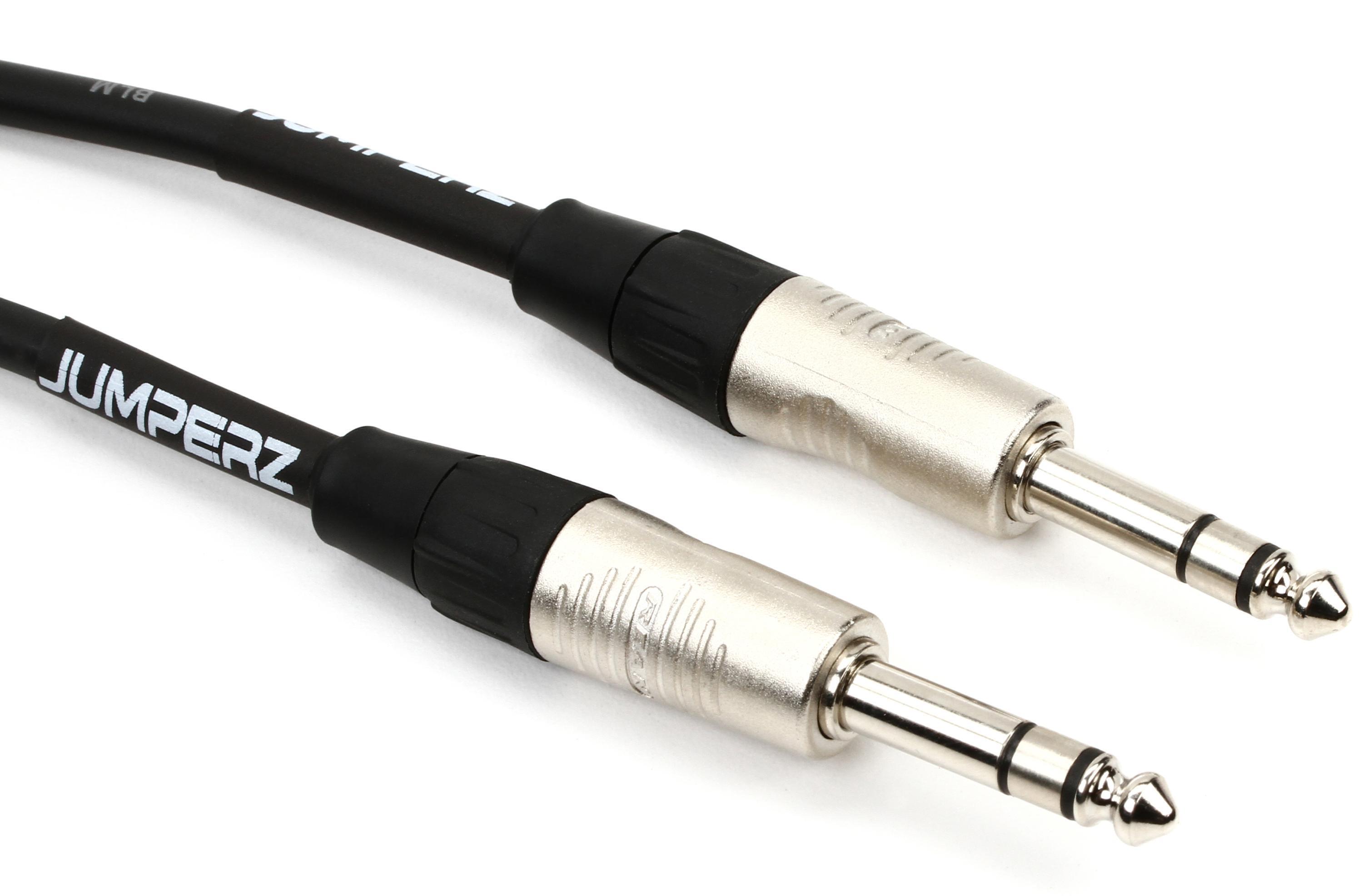 Photo of JUMPERZ JB2TRS-1 Blue Line 1/4-inch TRS Male to 1/4-inch TRS Male Patch Cable - 1 foot