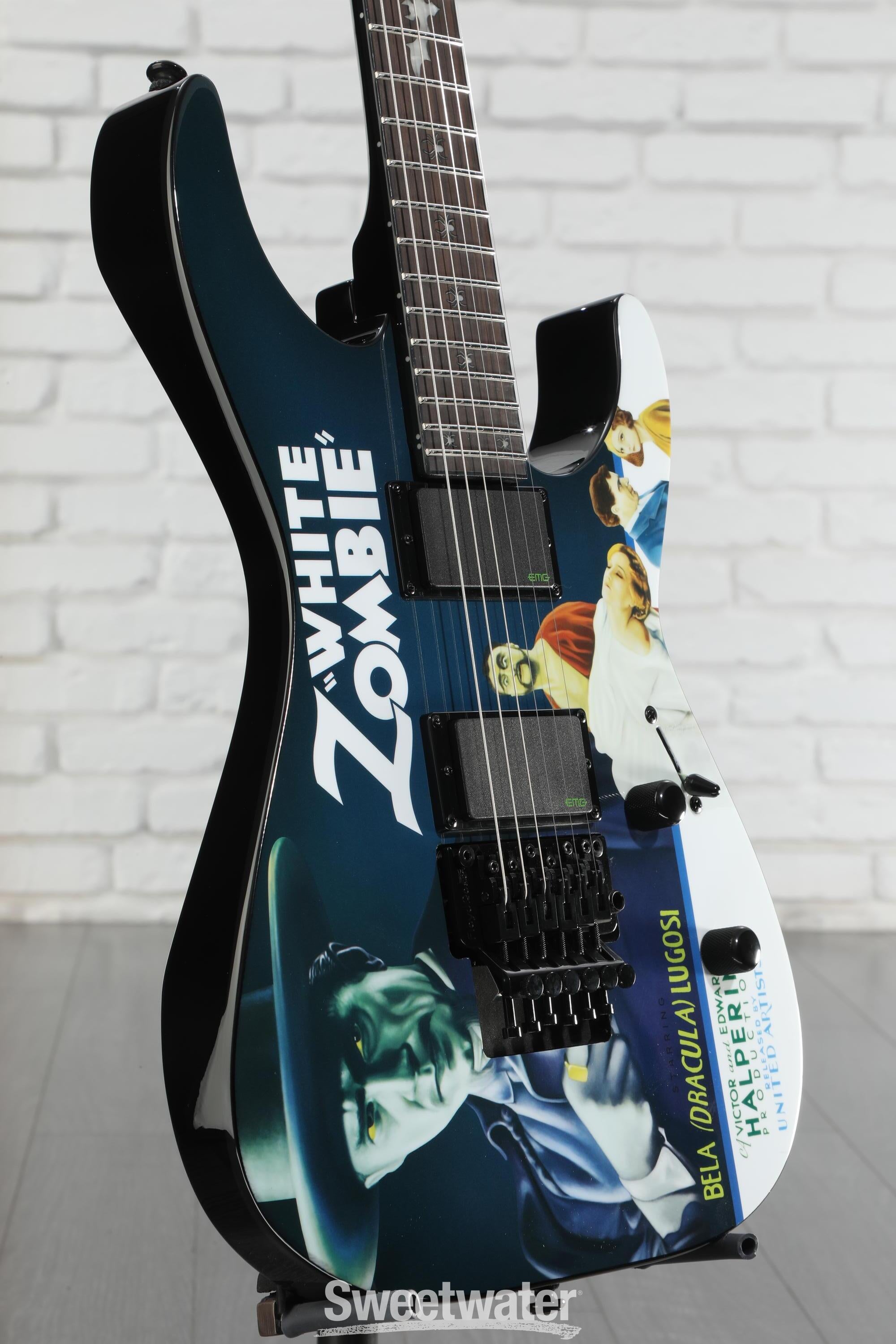 ESP LTD Kirk Hammett Signature KH-WZ White Zombie Electric Guitar - Black with Graphic