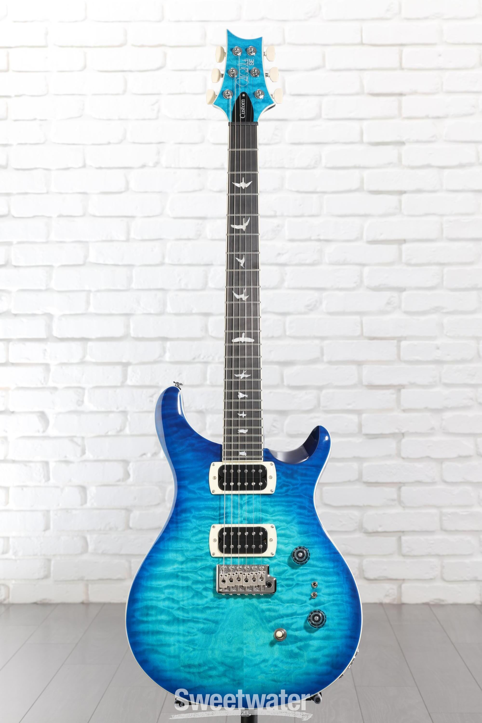 PRS SE Custom 24-08 Quilt Electric Guitar - Lake Blue | Sweetwater