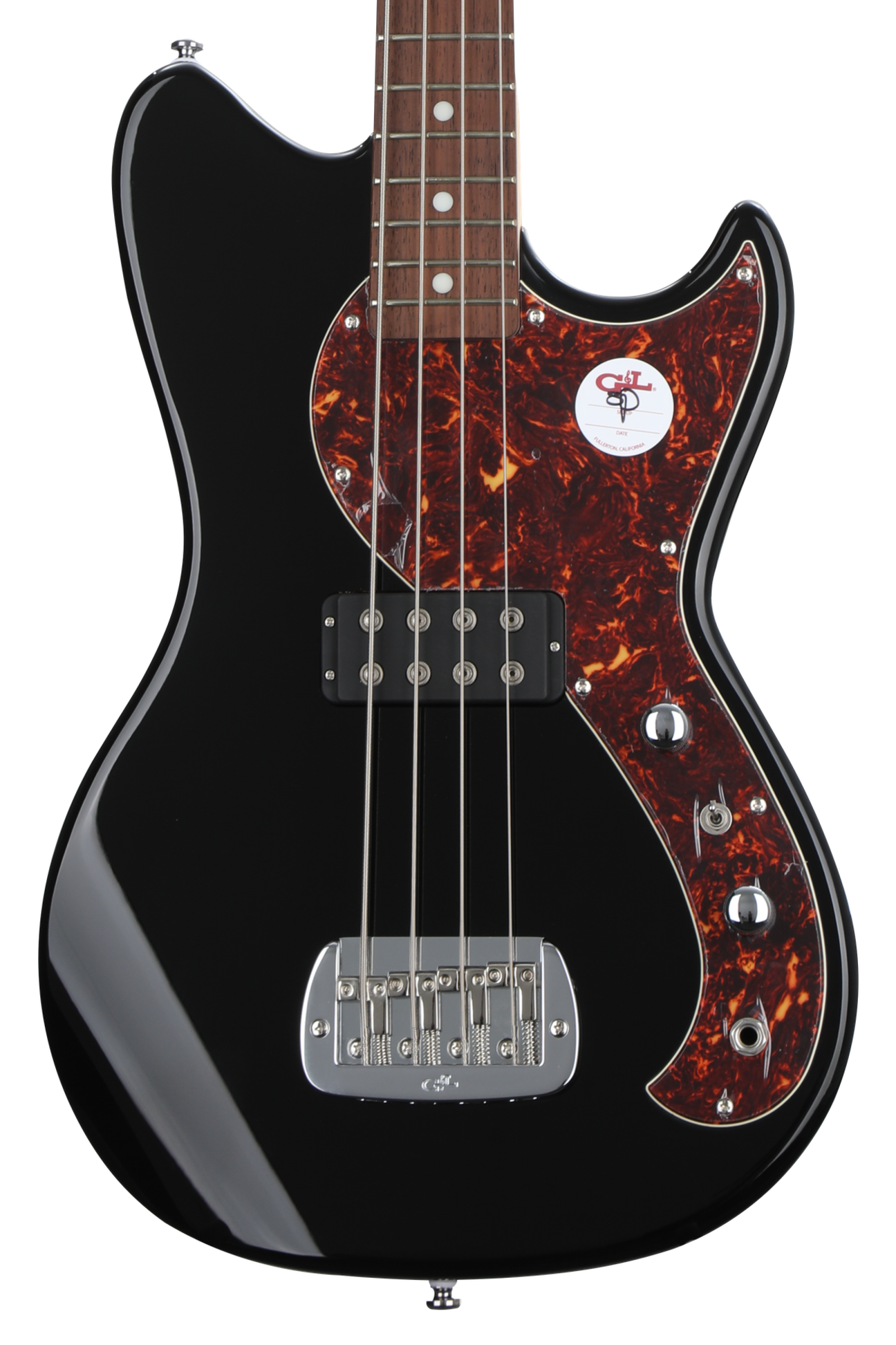 G&L Tribute Fallout Short Scale Bass Guitar - Jet Black