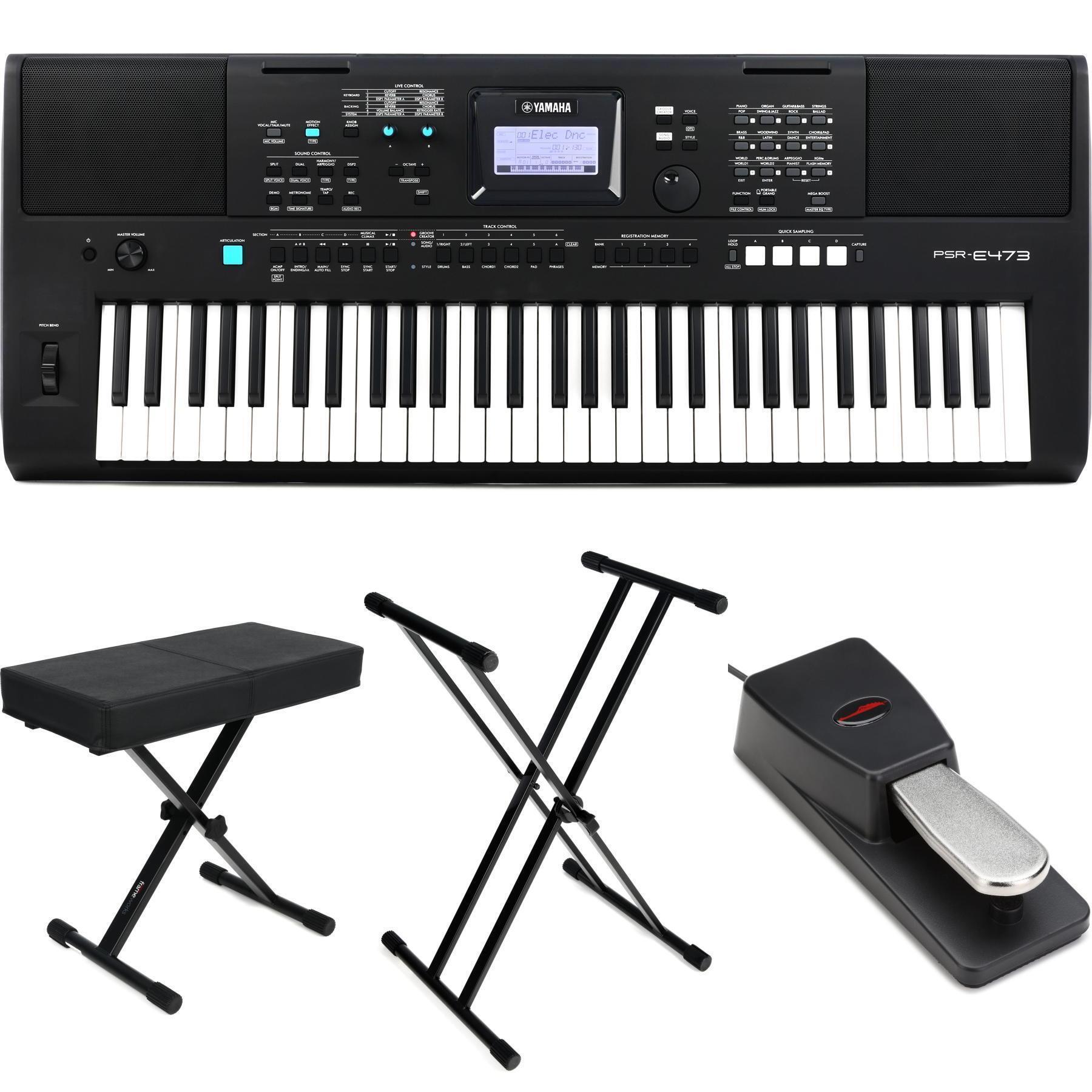 Yamaha PSR-E473 61-key Portable Arranger Essentials Bundle | Sweetwater