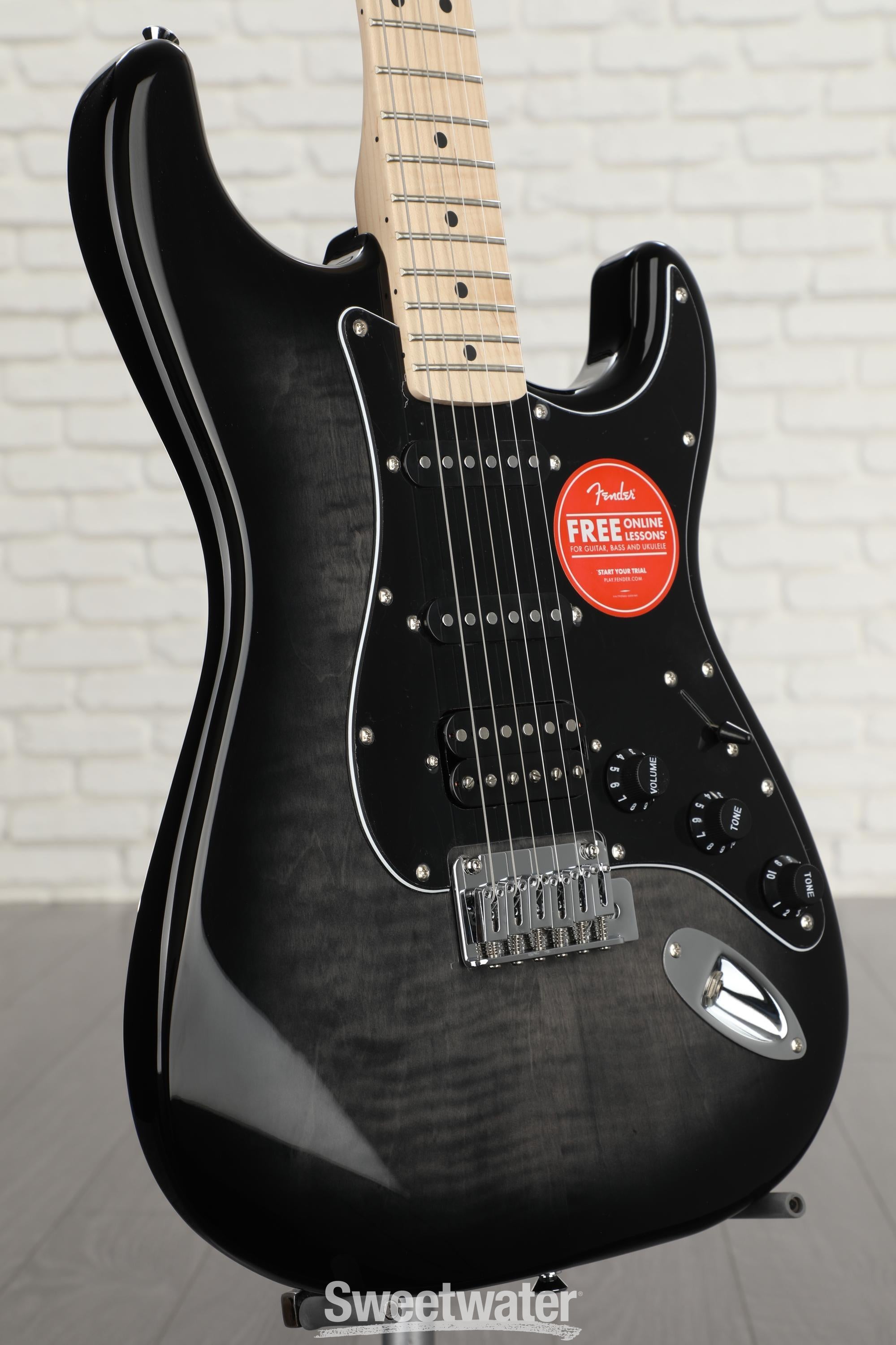 Squier Affinity Series Stratocaster FMT HSS Electric Guitar - Black Burst with Maple Fingerboard