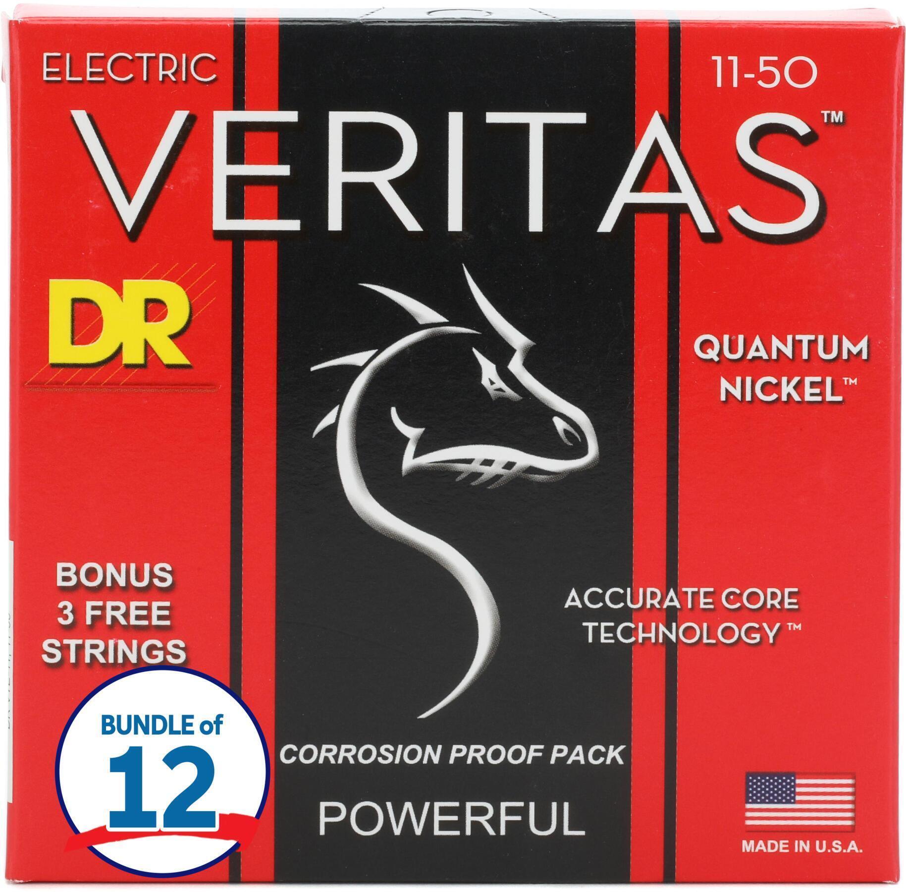Photo of DR Strings VTE-11 Veritas Electric Guitar Strings (12-Pack) - .011-.050 Heavy