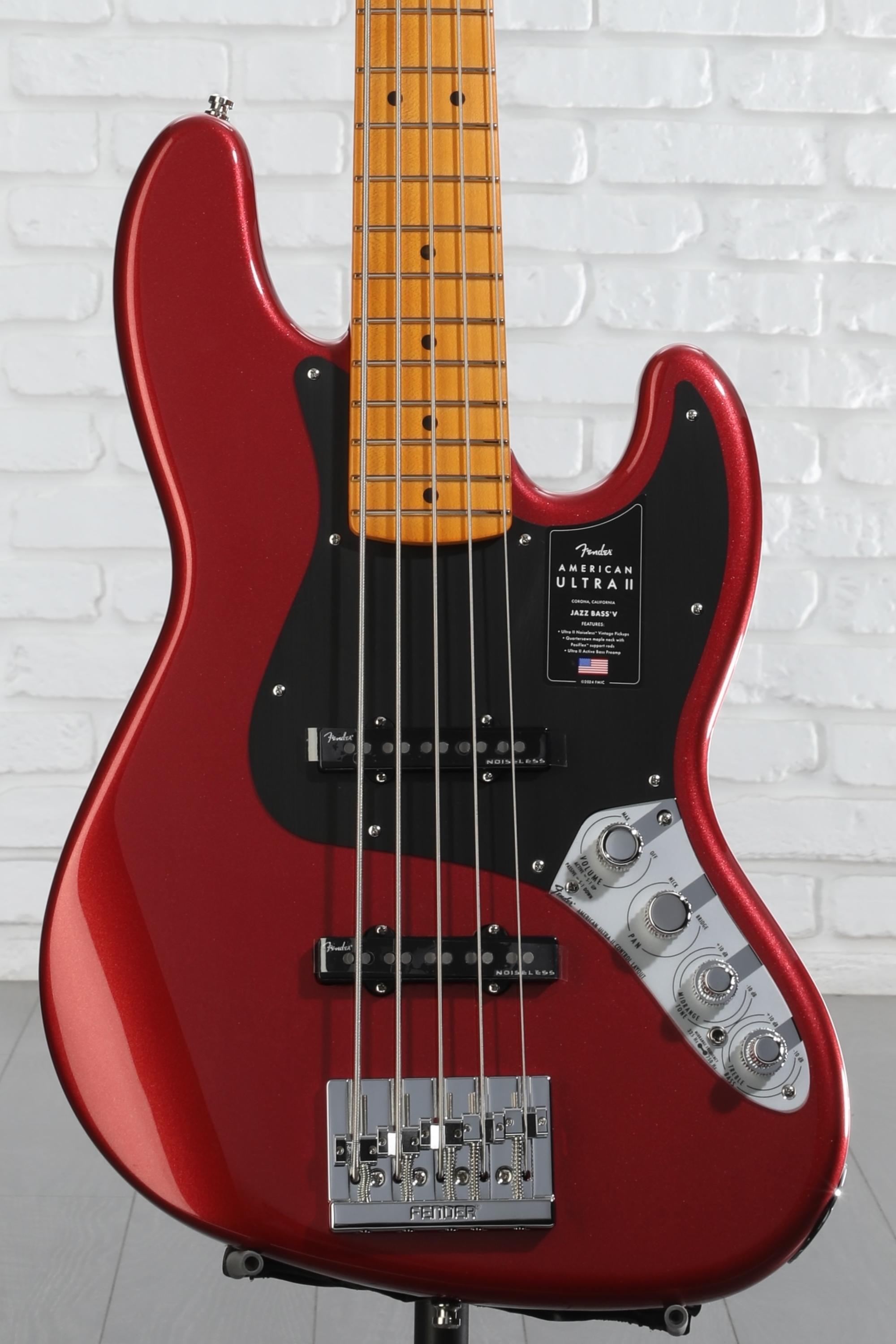 Fender American Ultra II Jazz Bass V - Sinister Red, Maple Fingerboard