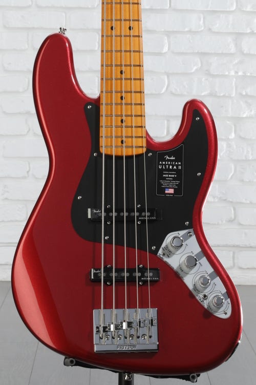 Fender American Ultra II Jazz Bass V - Sinister Red, Maple Fingerboard