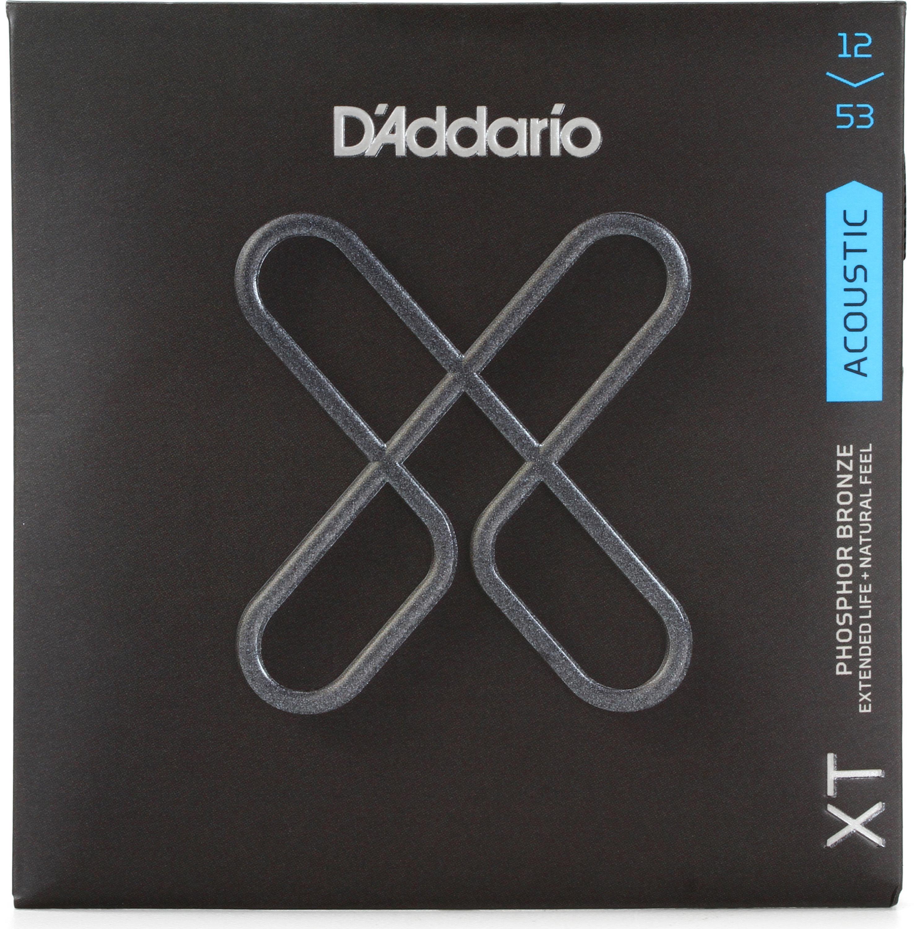 D'Addario XTAPB1253 XT Phosphor Bronze Coated Acoustic Guitar Strings -  .012-.053 Light