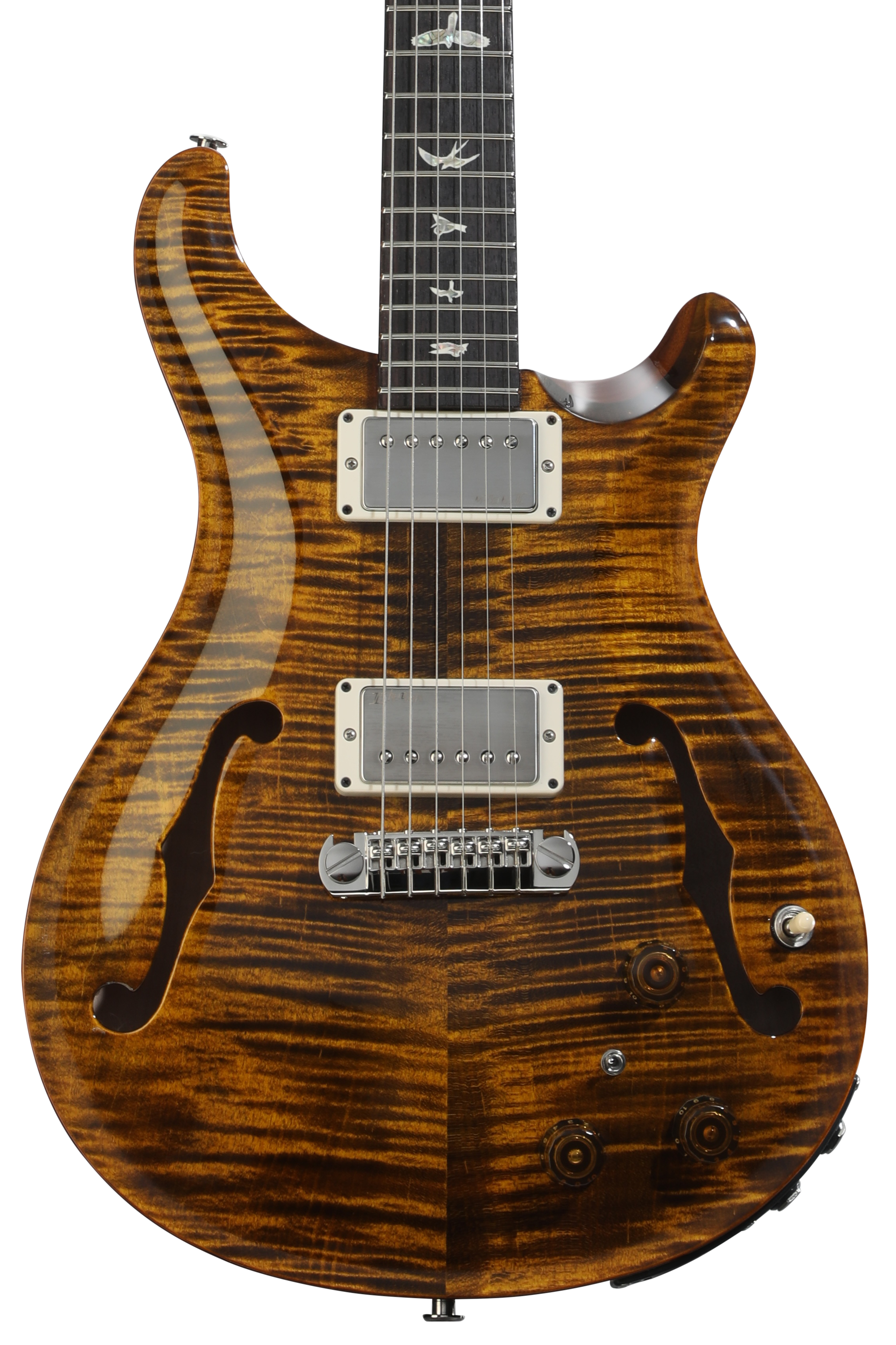 PRS Hollowbody II Piezo Electric Guitar - Trampas Green 10-Top