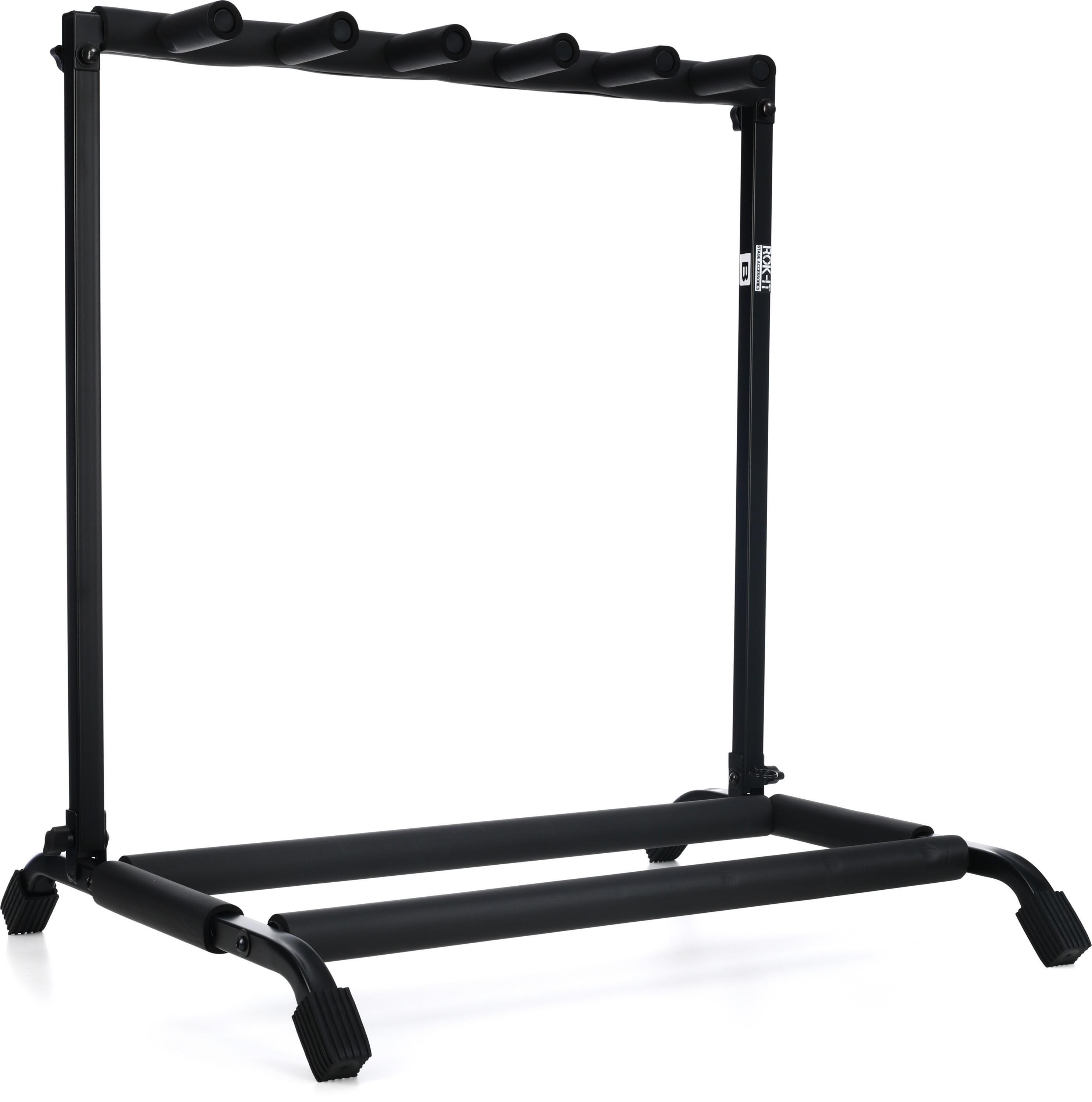 Rok-It RI-GTR-RACK5 Collapsible Folding Guitar Rack for 5 Acoustic or  Electric Guitars