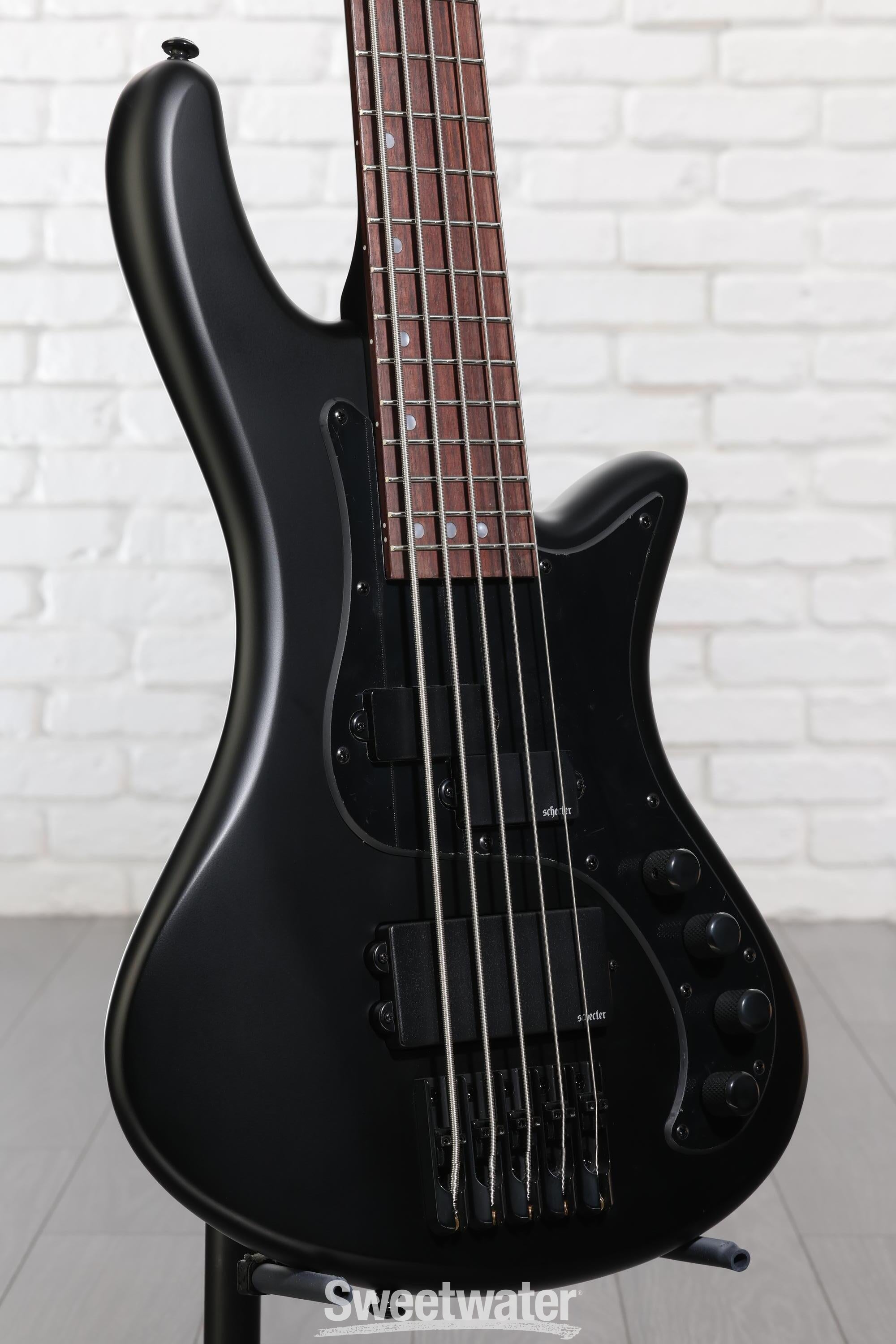 Photo of Schecter Stiletto Stealth-5 5-string Electric Bass Guitar - Satin Black