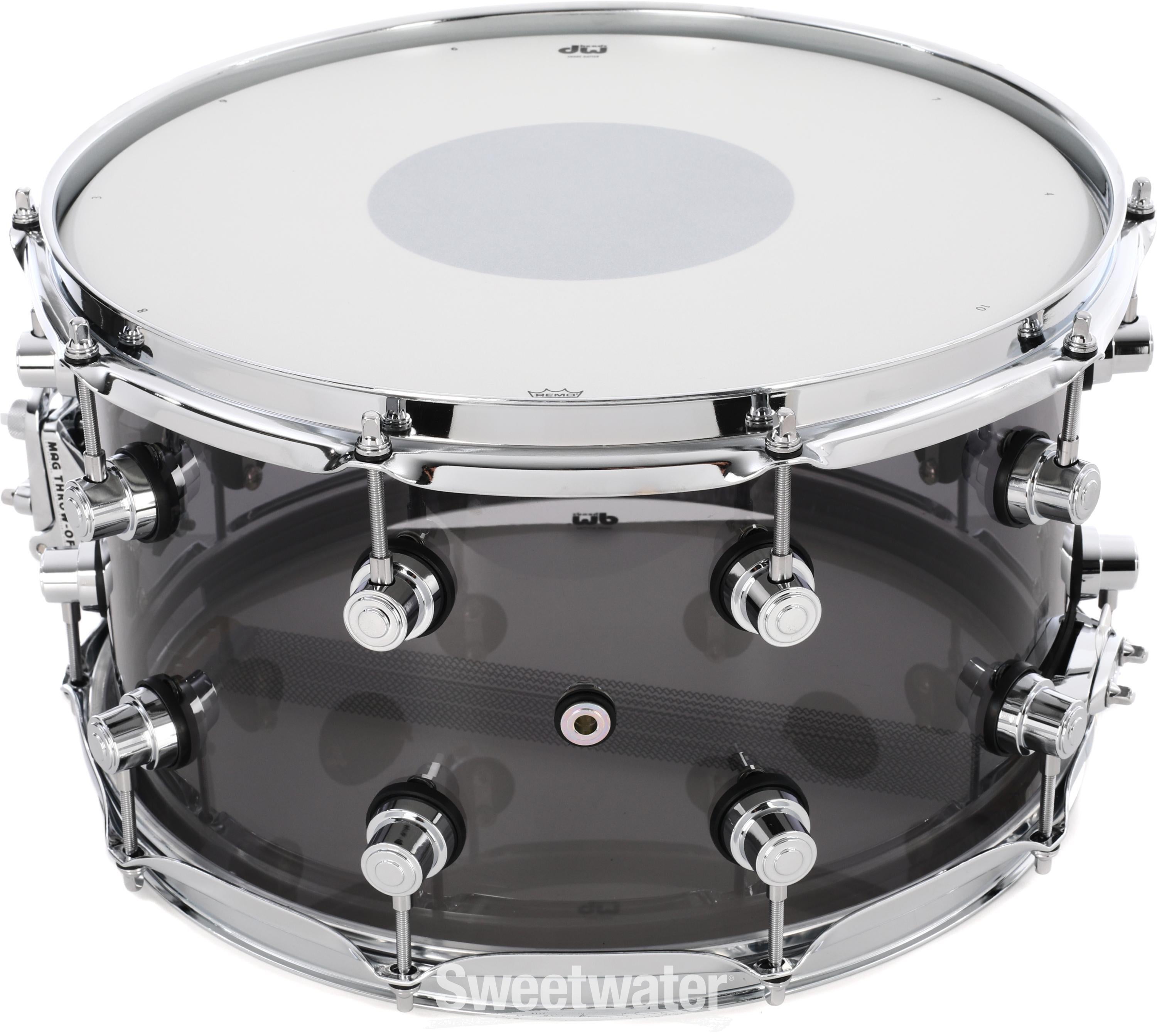 DW Design Series Acrylic Snare Drum 8 x 14 Smoke Sweetwater