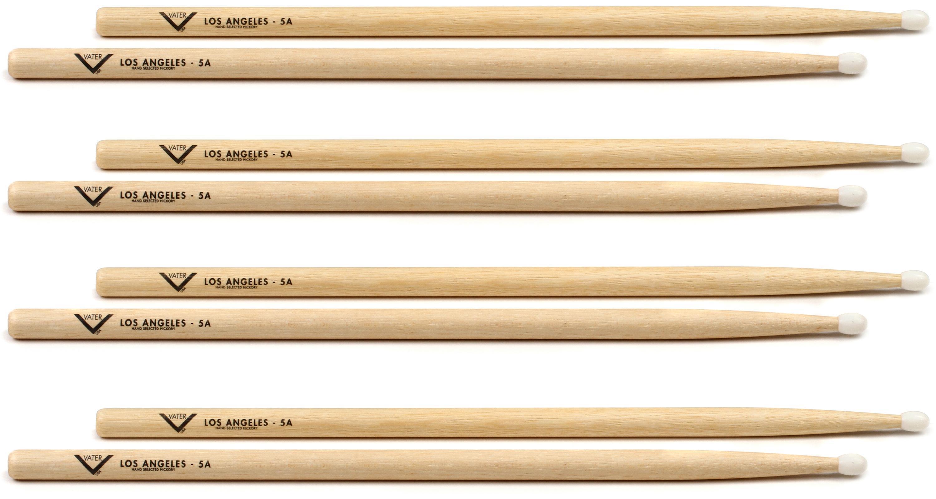 Bundled Item: Vater American Hickory Drumsticks - Los Angeles 5A (4-pack)