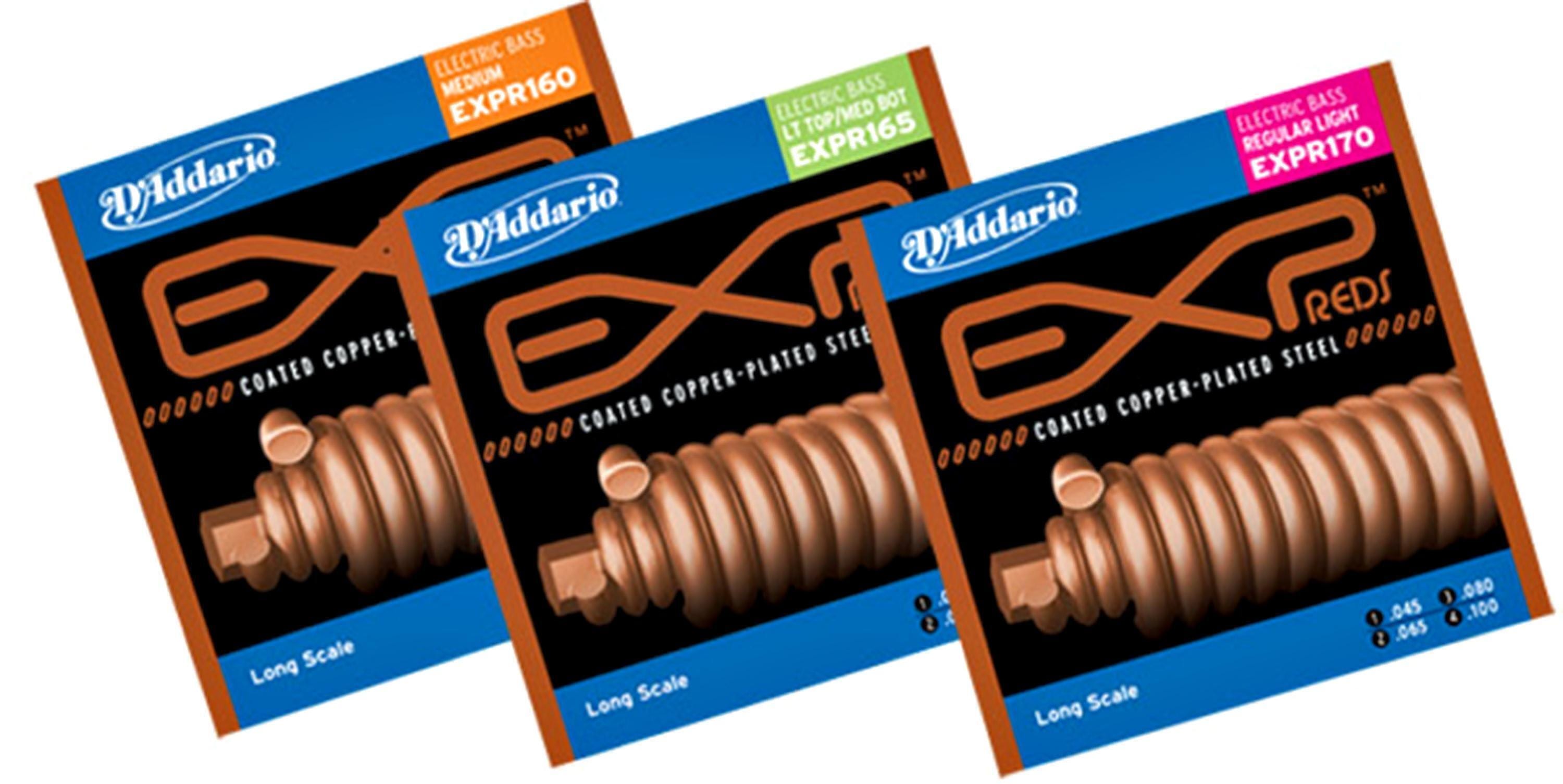 D'Addario EXPR170 Reds Copper Plated Long Scale Light Bottom Bass