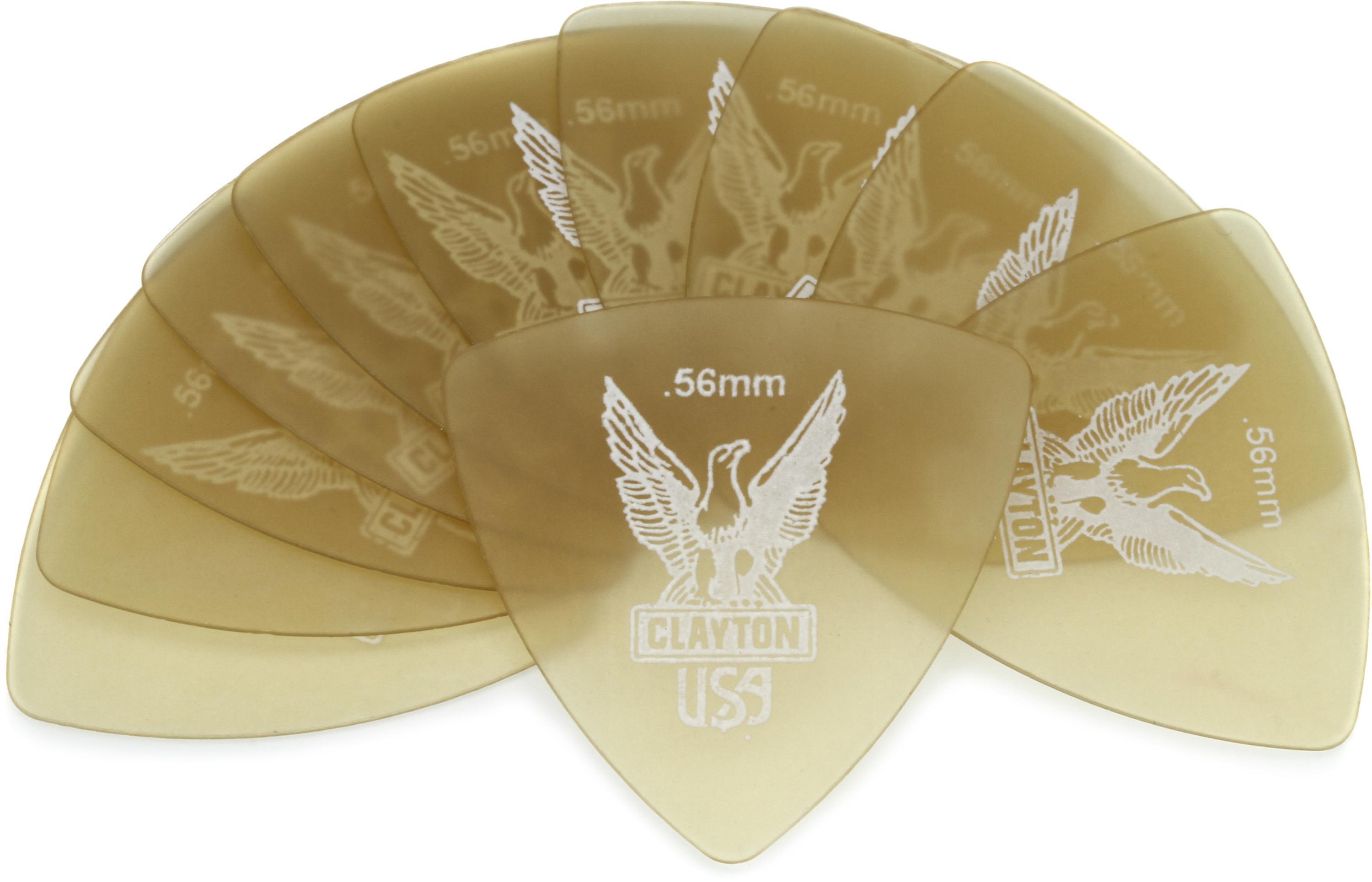 Photo of Clayton Ultem Rounded Triangle Picks 12-pack .56mm