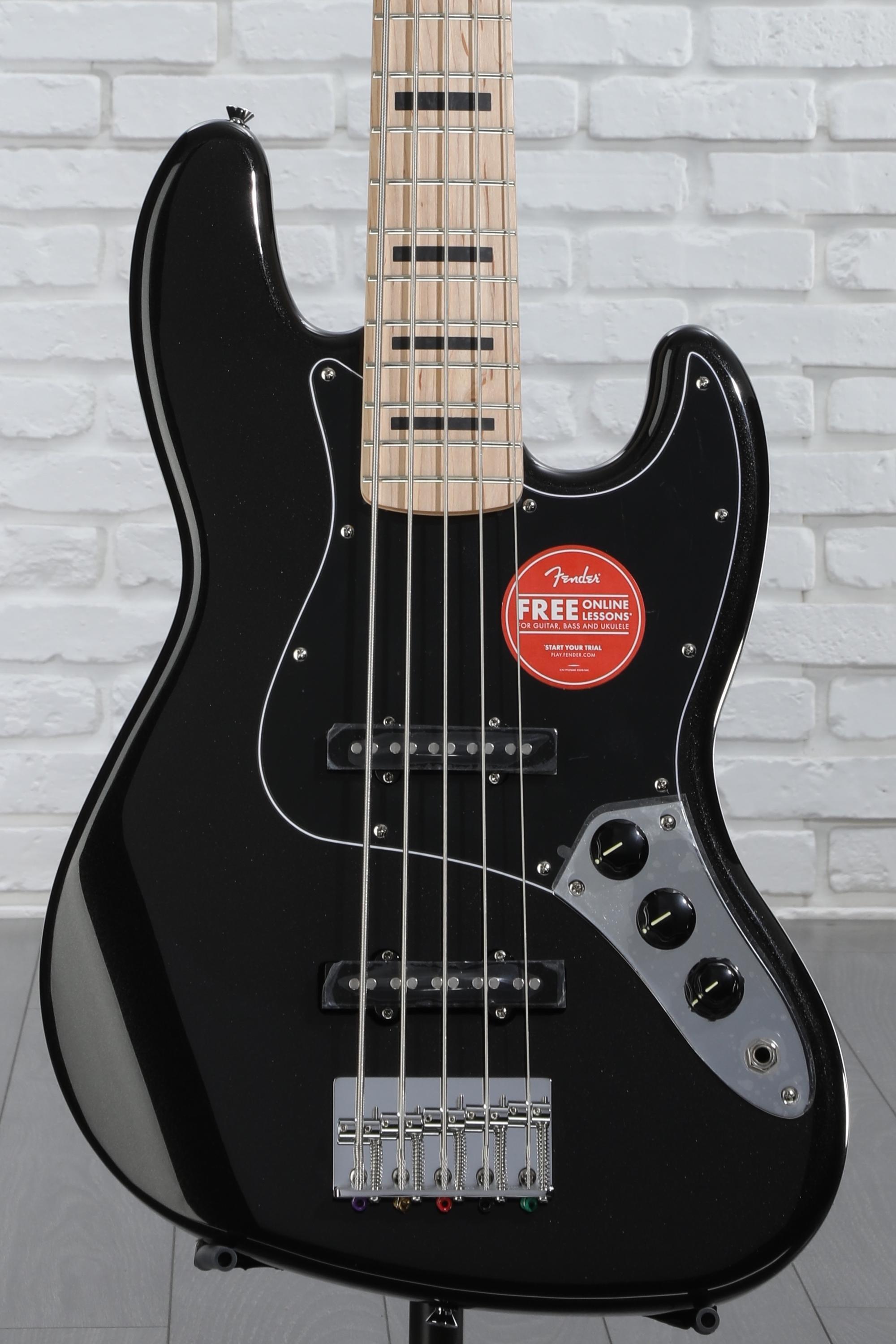 Squier Affinity Series Active Jazz Bass V - Black | Sweetwater