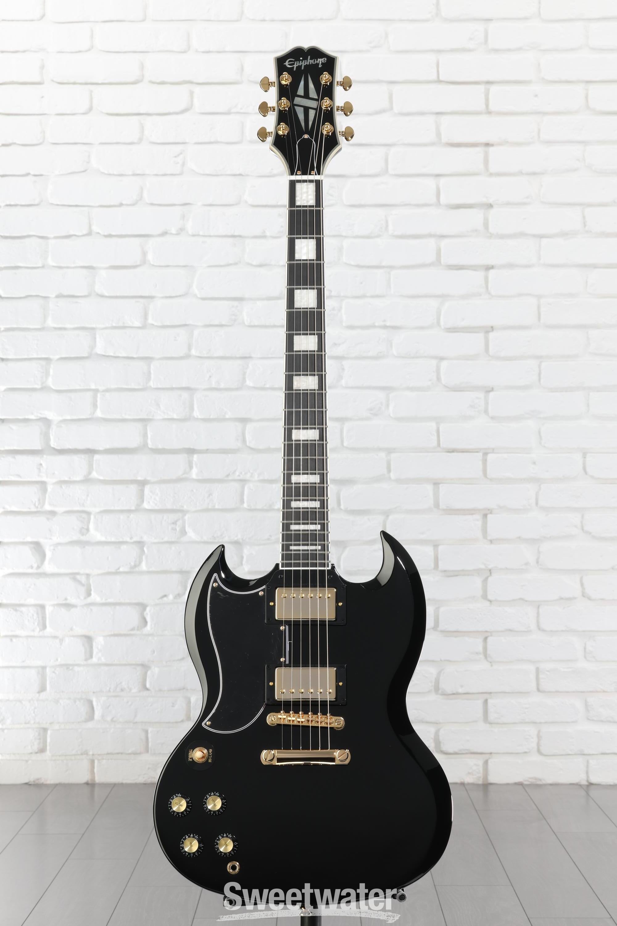 Epiphone SG Custom Left-handed Electric Guitar - Ebony | Sweetwater