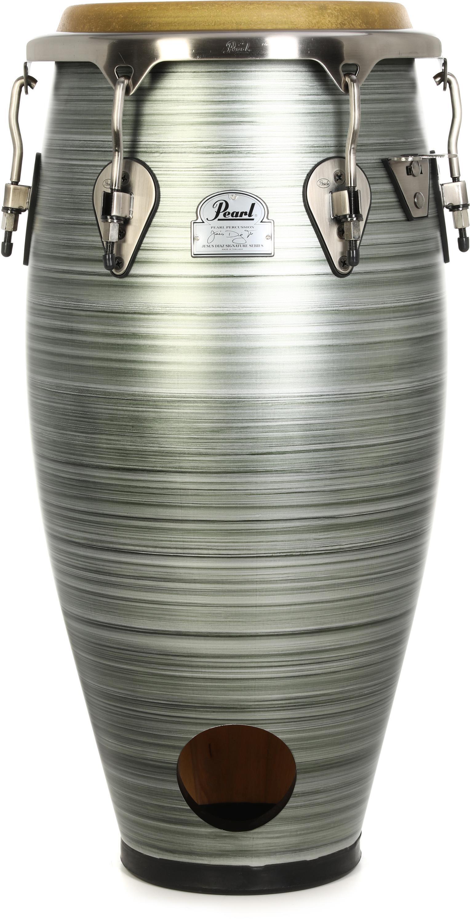 Pearl Signature Series Jesus Diaz Conga 11.75 inch, Brushed Platinum Sweetwater