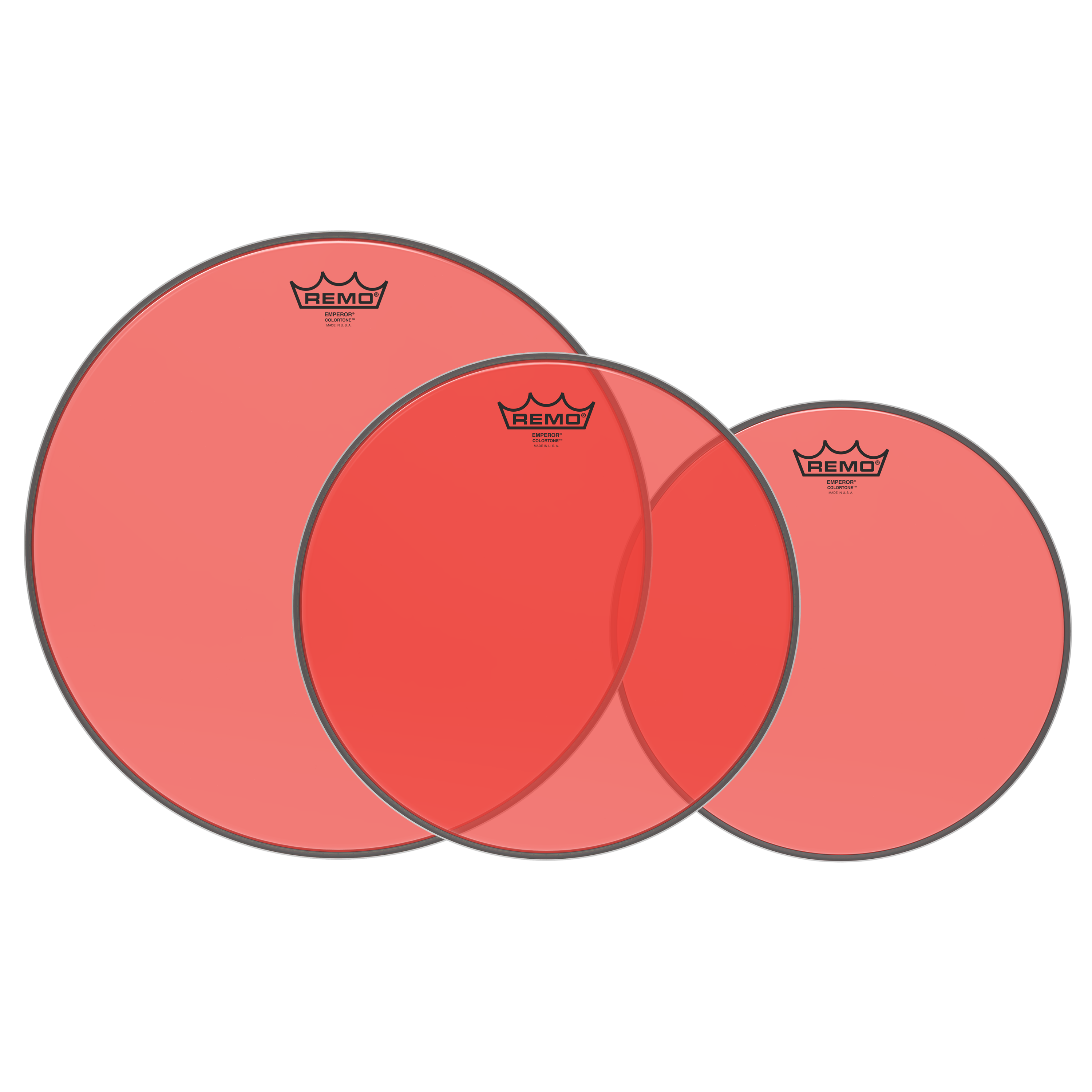 Photo of Remo Emperor Colortone Red 3-piece Tom Pack - 12/13/16 inch