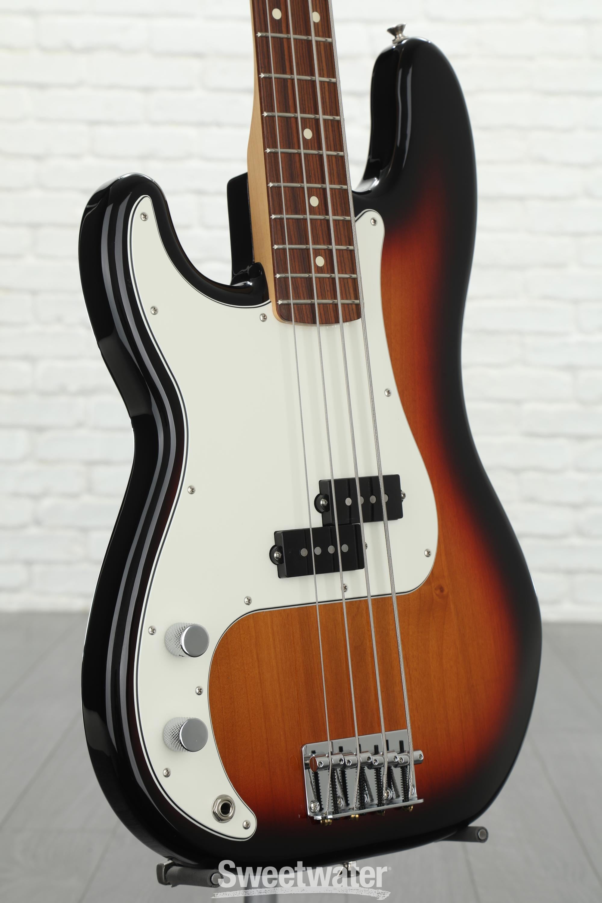 Fender Player Precision Bass Left-handed - 3-Tone Sunburst with Pau Ferro  Fingerboard