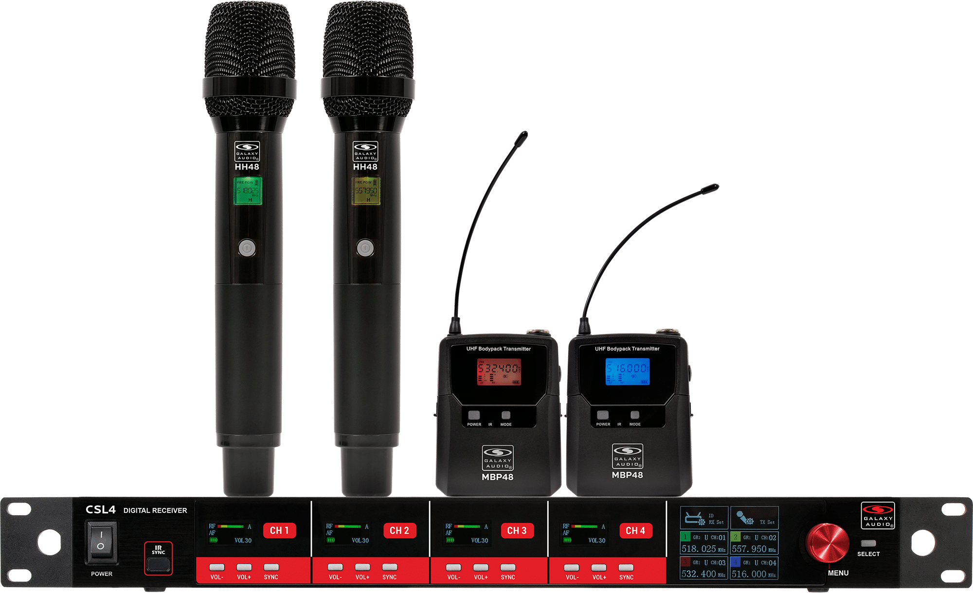Photo of Galaxy Audio CSL4-HHBBM Digital UHF True‑diversity Wireless Microphone System - 520MHz-554MHz