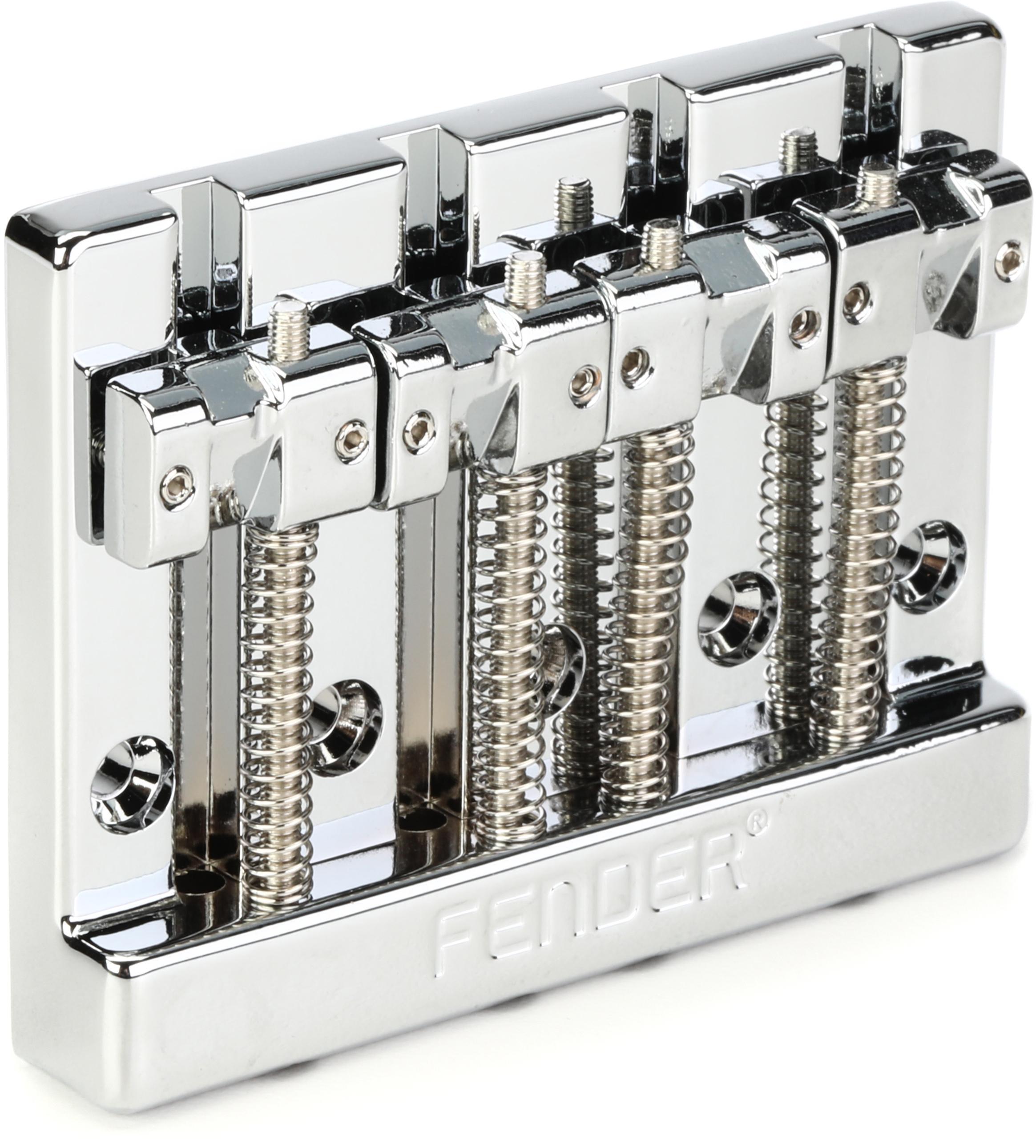 Fender HiMass 4-string Bass Bridge - Chrome with Zinc Saddles | Sweetwater