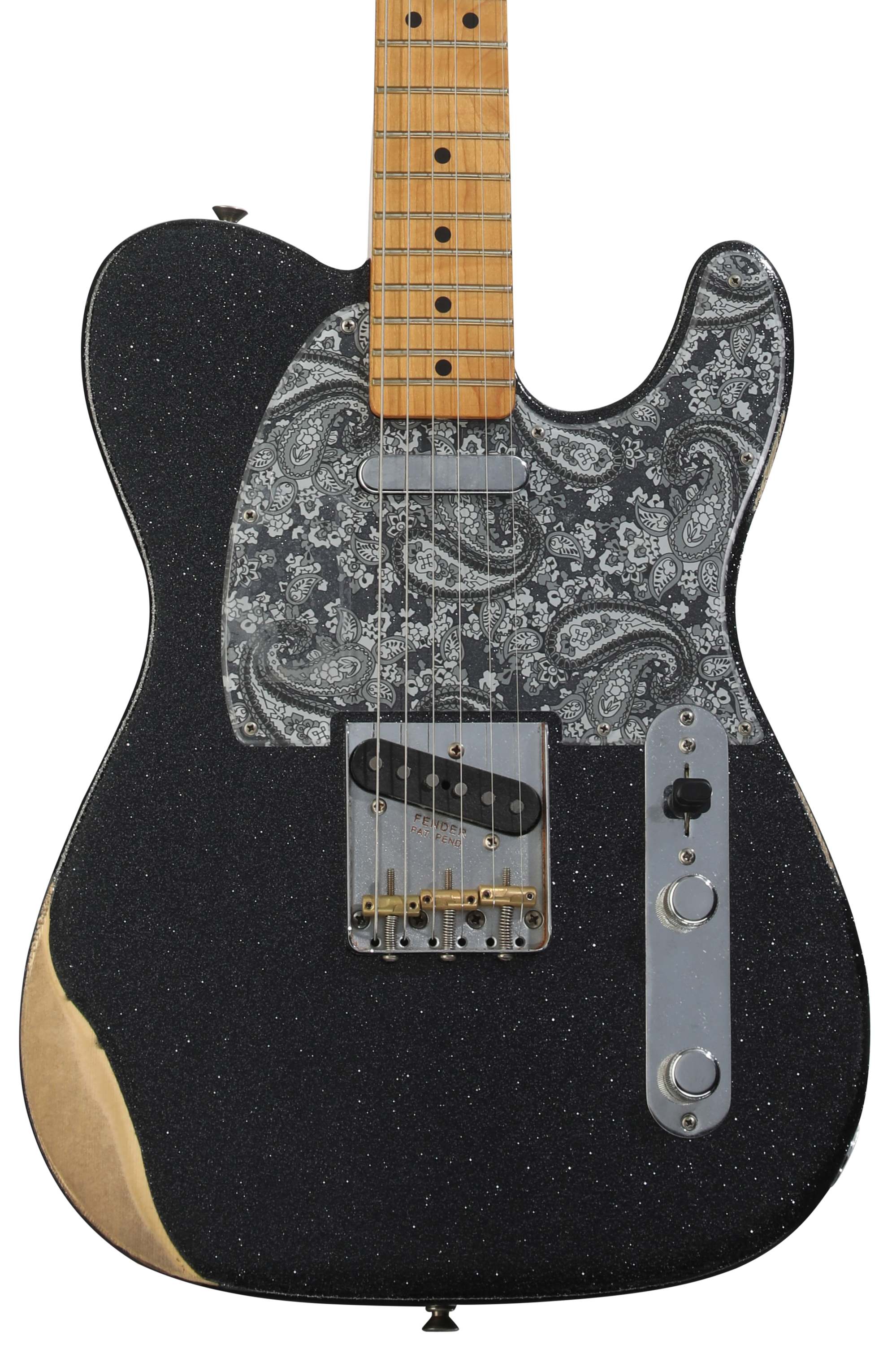 Fender Brad Paisley Road Worn Telecaster - Black Sparkle | Sweetwater