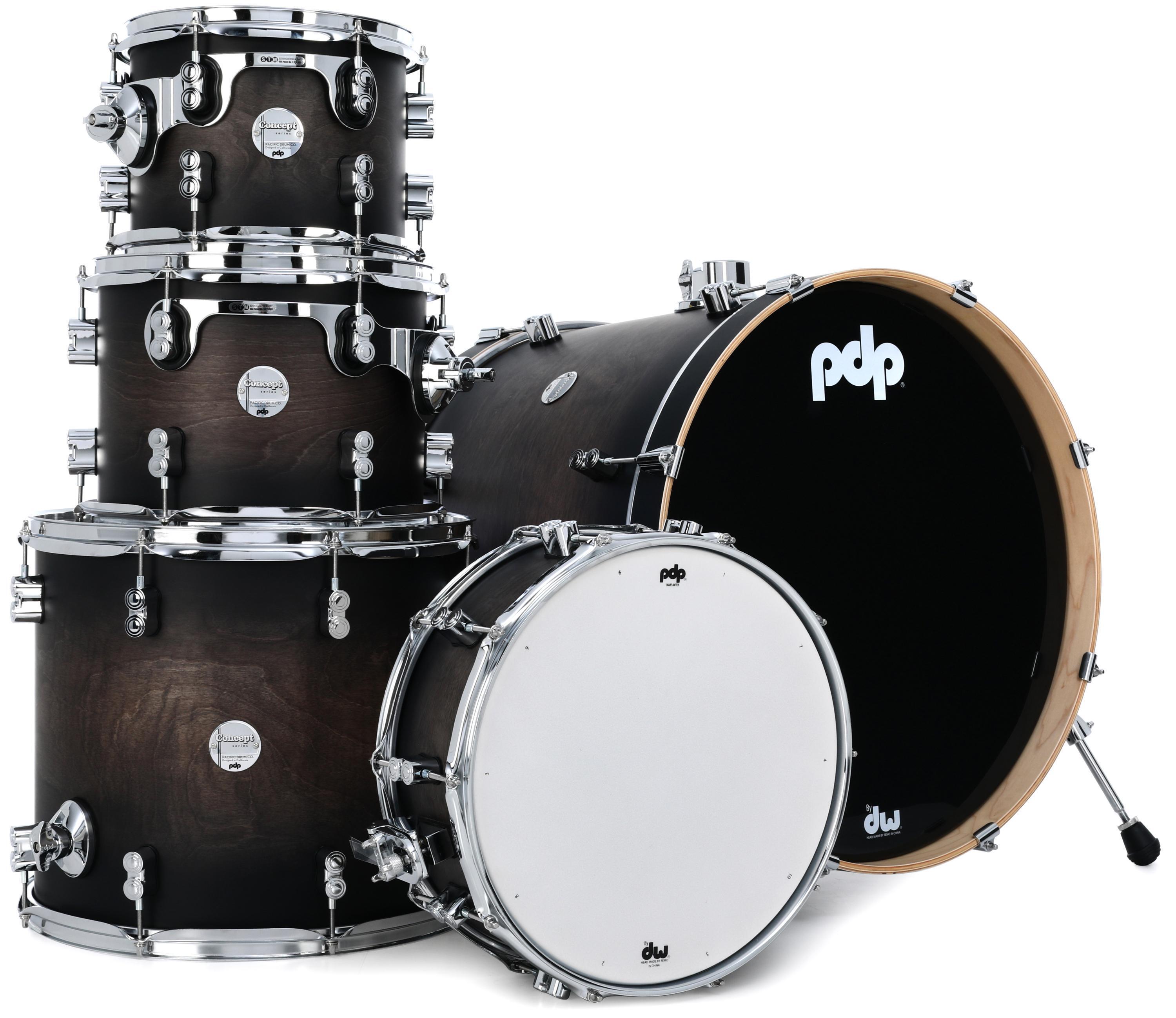 PDP Concept Maple 5-piece Shell Pack - Satin Charcoal Burst | Sweetwater