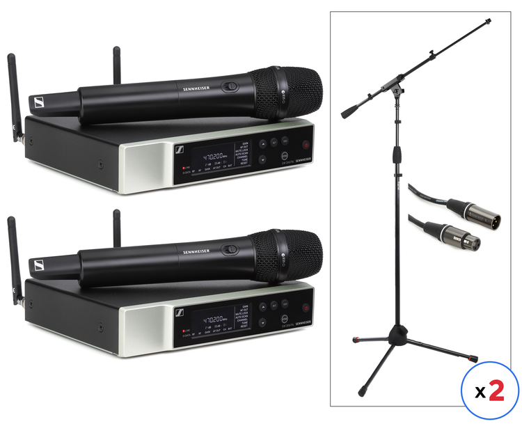 Sennheiser EW-D 835-S Wireless Handheld Microphone System with Stands and Cables - Q1-Q6