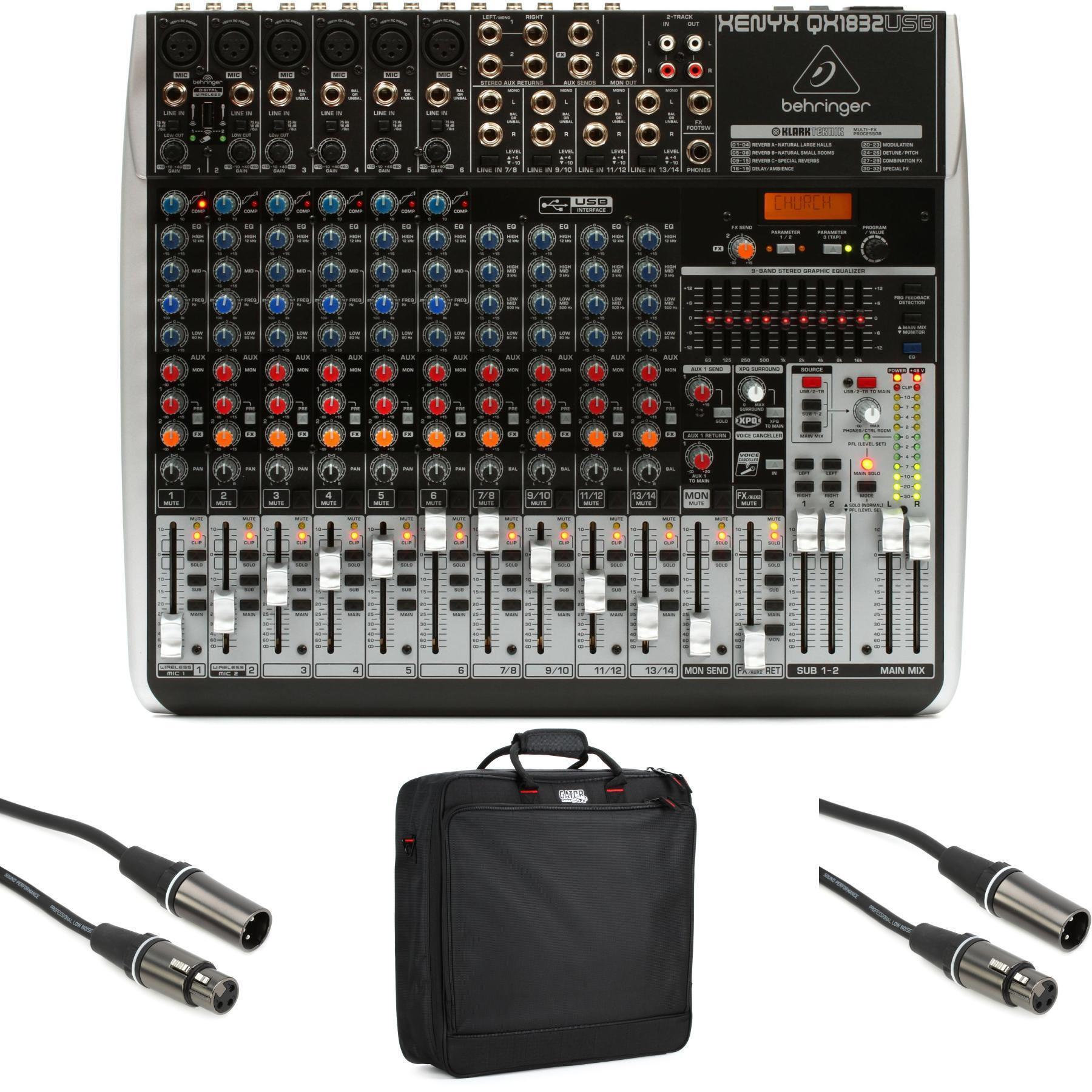 Behringer Xenyx QX1832USB Mixer Bag Bundle | Sweetwater