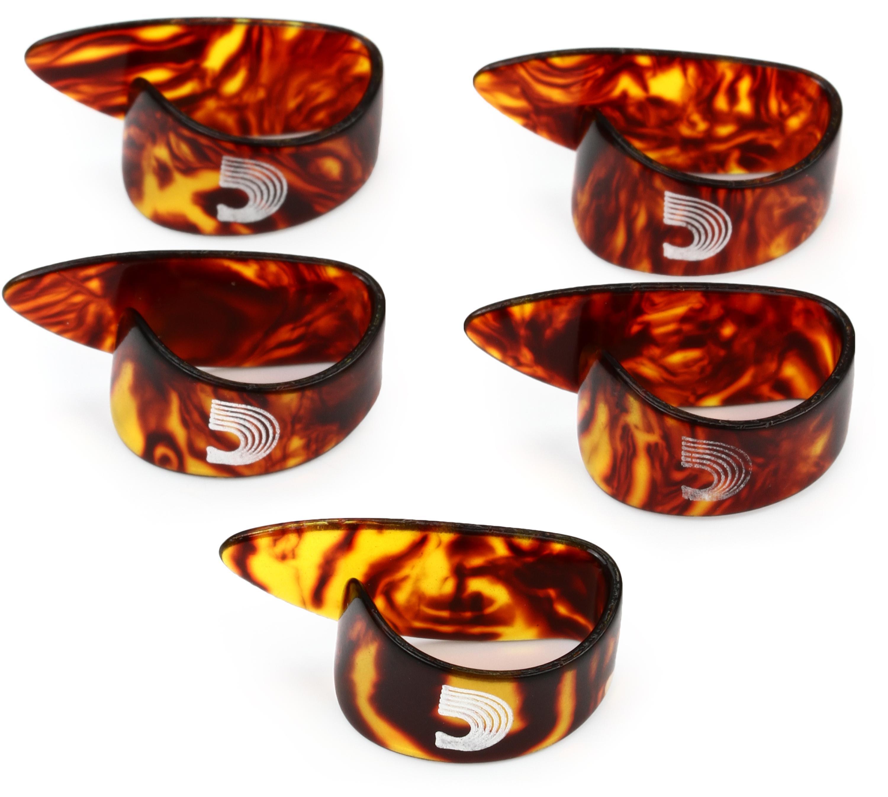 Photo of D'Addario Classic Celluloid Thumbpicks - Medium, Tortoiseshell, 5-pack