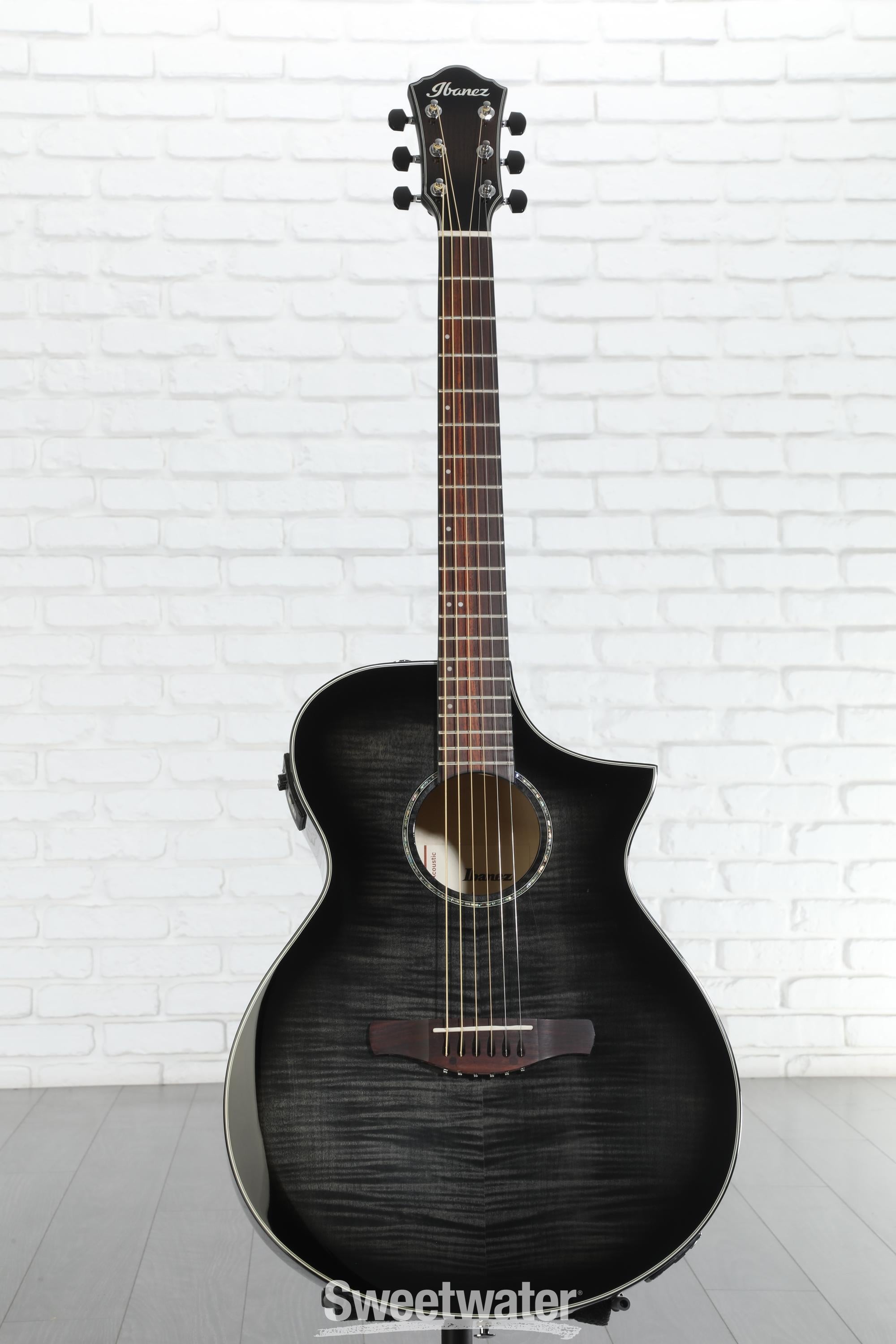 Ibanez AEWC400 Acoustic-Electric Guitar - Transparent Black