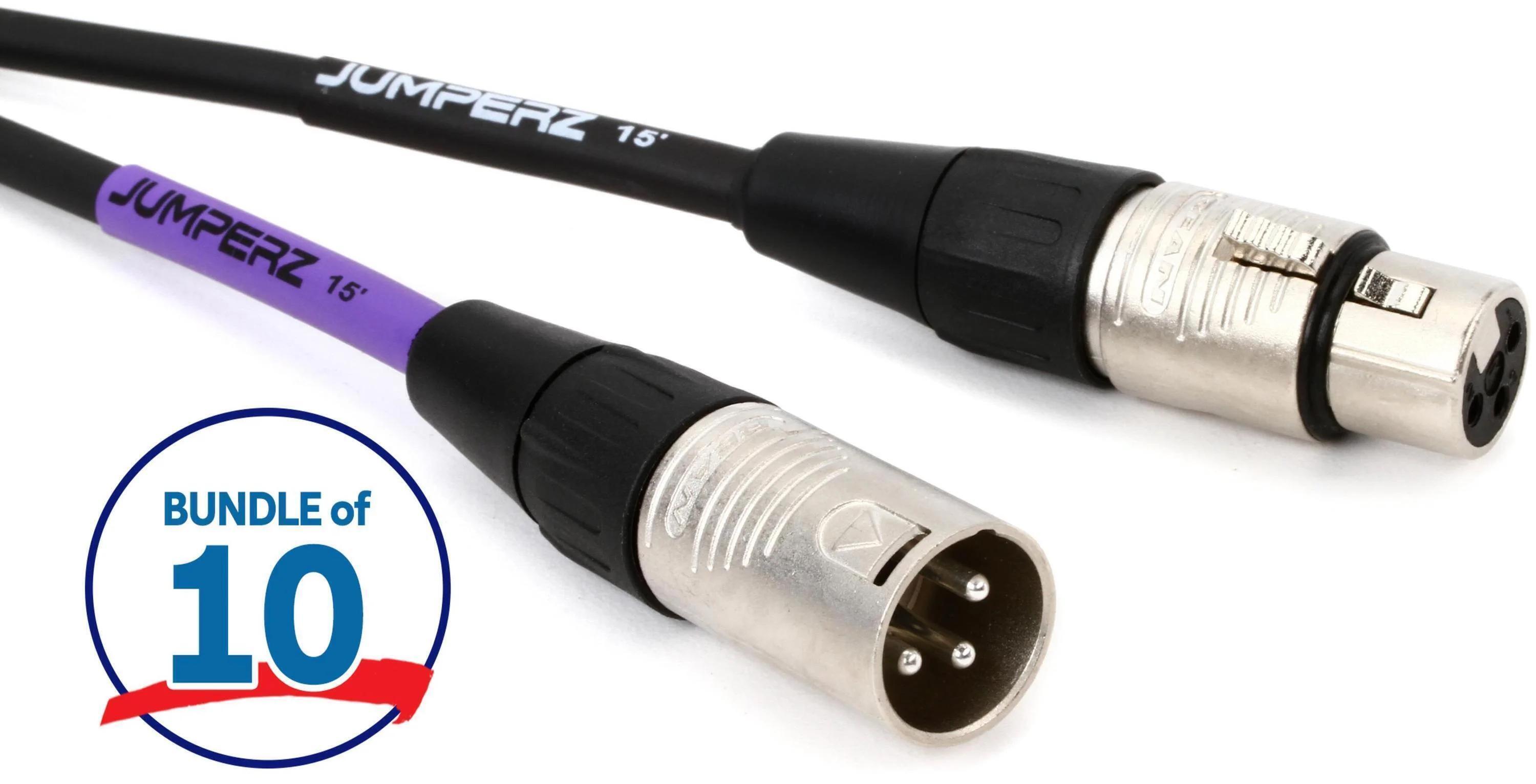 Photo of JUMPERZ JBM Blue Line Microphone Cable - 15 foot (10-pack)