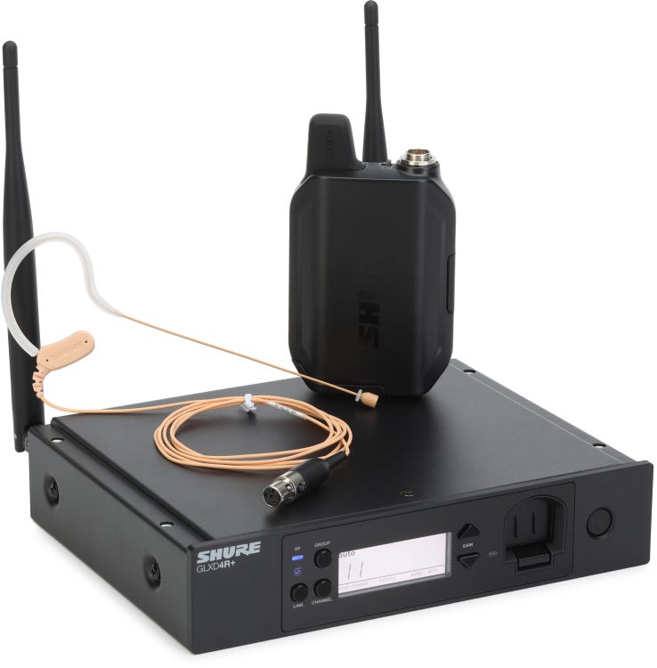Shure GLXD14R+ Digital Wireless Rackmount Earset System with MX153  Microphone