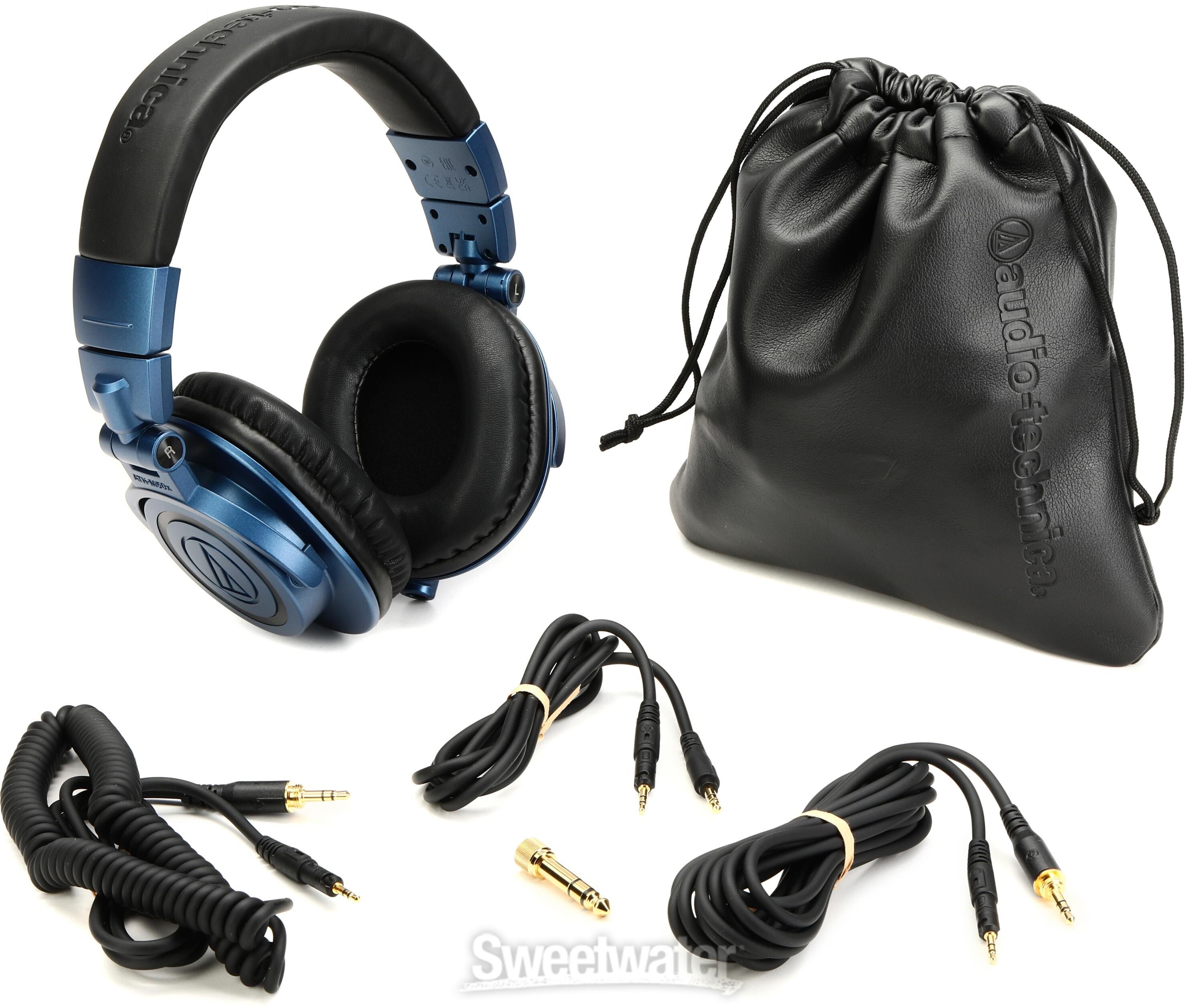Audio Technica ATH MxDS Closed back Studio Monitoring Headphones   Deep  Sea Blue, Limited Edition