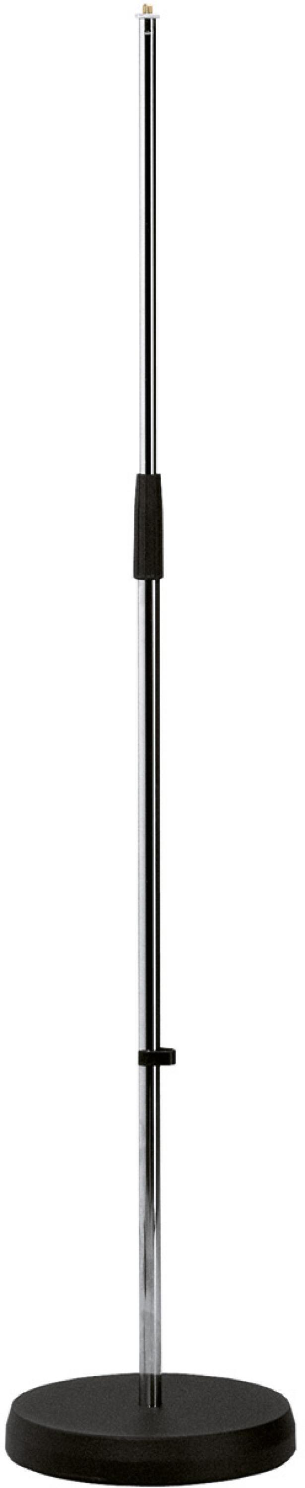 K&M 26000 Straight Microphone Stand with Heavy Round Base - Chrome ...