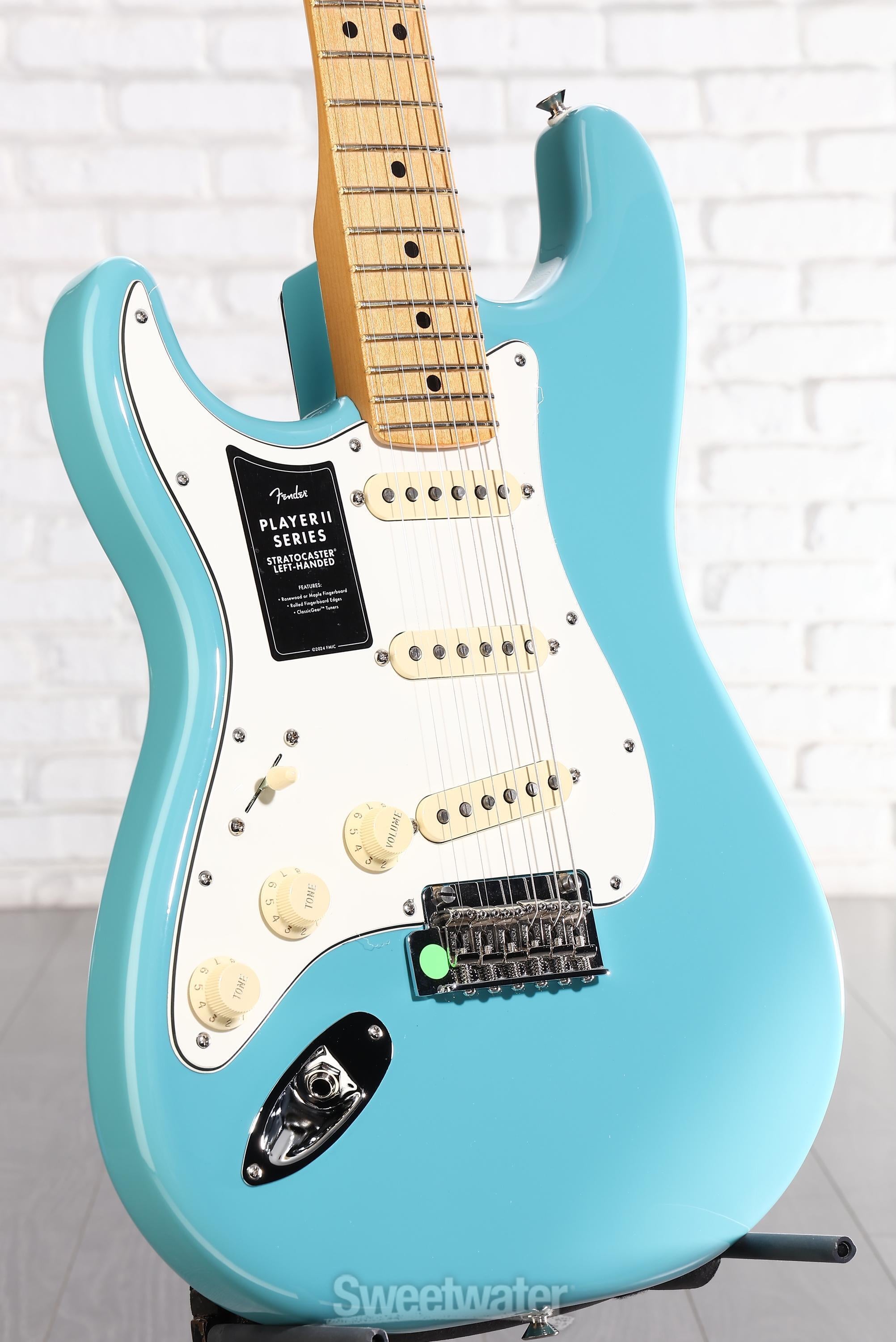 Photo of Fender Player II Stratocaster Left-handed Electric Guitar - Aquatone Blue with Maple Fingerboard
