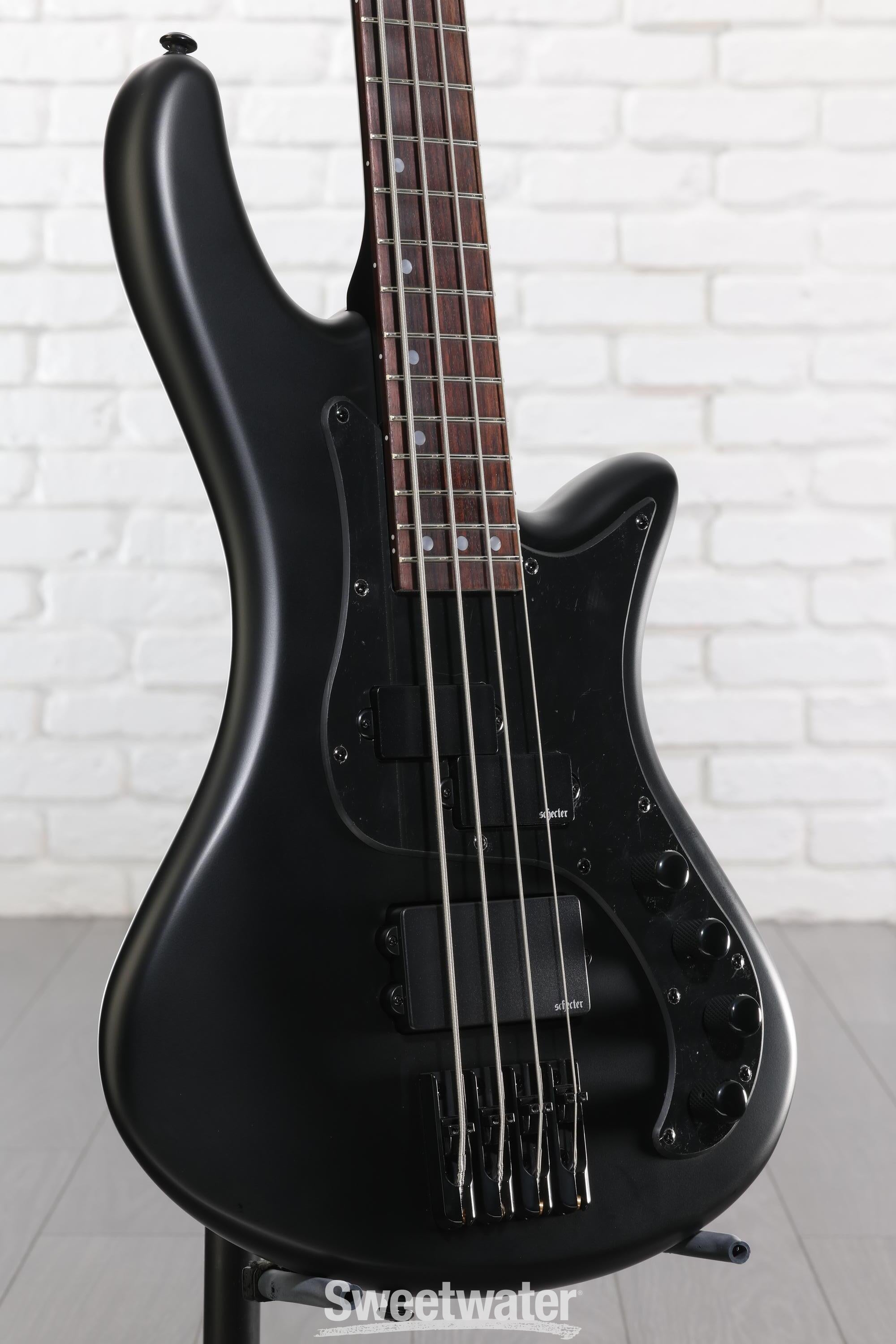 Photo of Schecter Stiletto Stealth 4 Bass Guitar - Satin Black