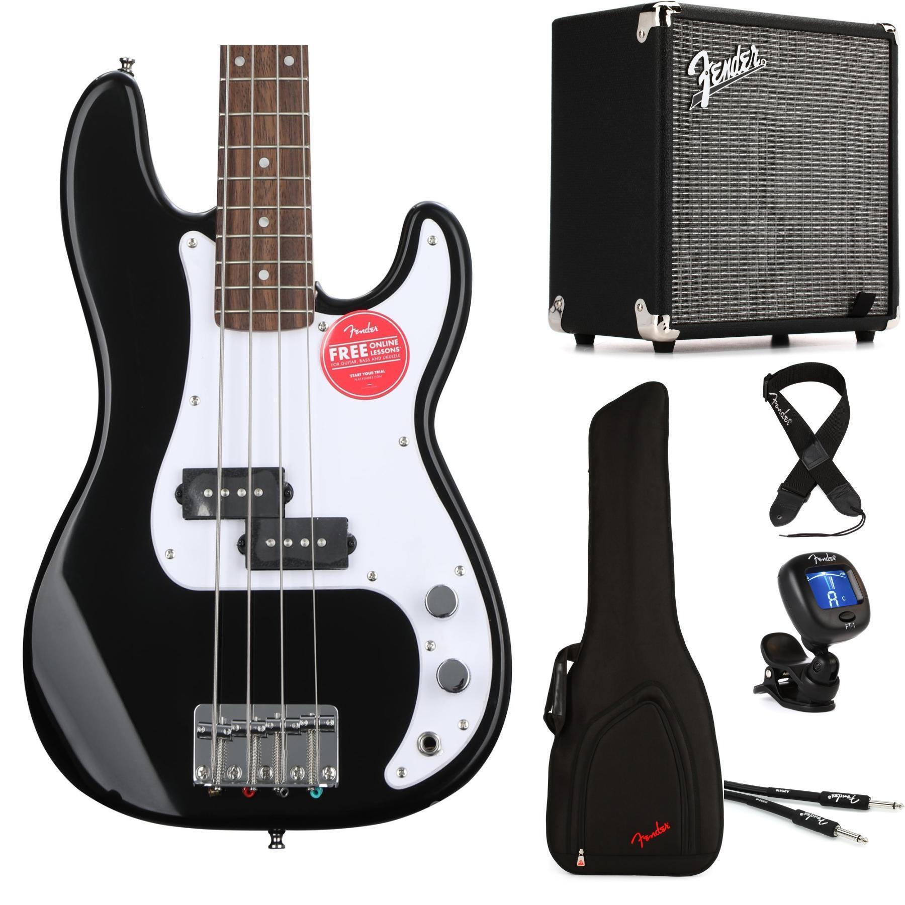 Squier Mini Precision Electric Bass - Black | Sweetwater