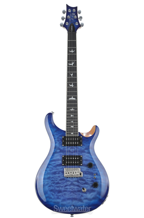 PRS SE Custom 24-08 Quilt Top Electric Guitar - Faded Blue Burst,  Sweetwater Exclusive