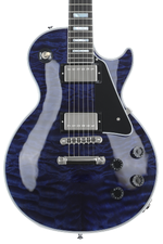 Photo of Gibson Custom Les Paul Custom AAA Quilt Top - Viper Blue Gloss, Sweetwater Exclusive