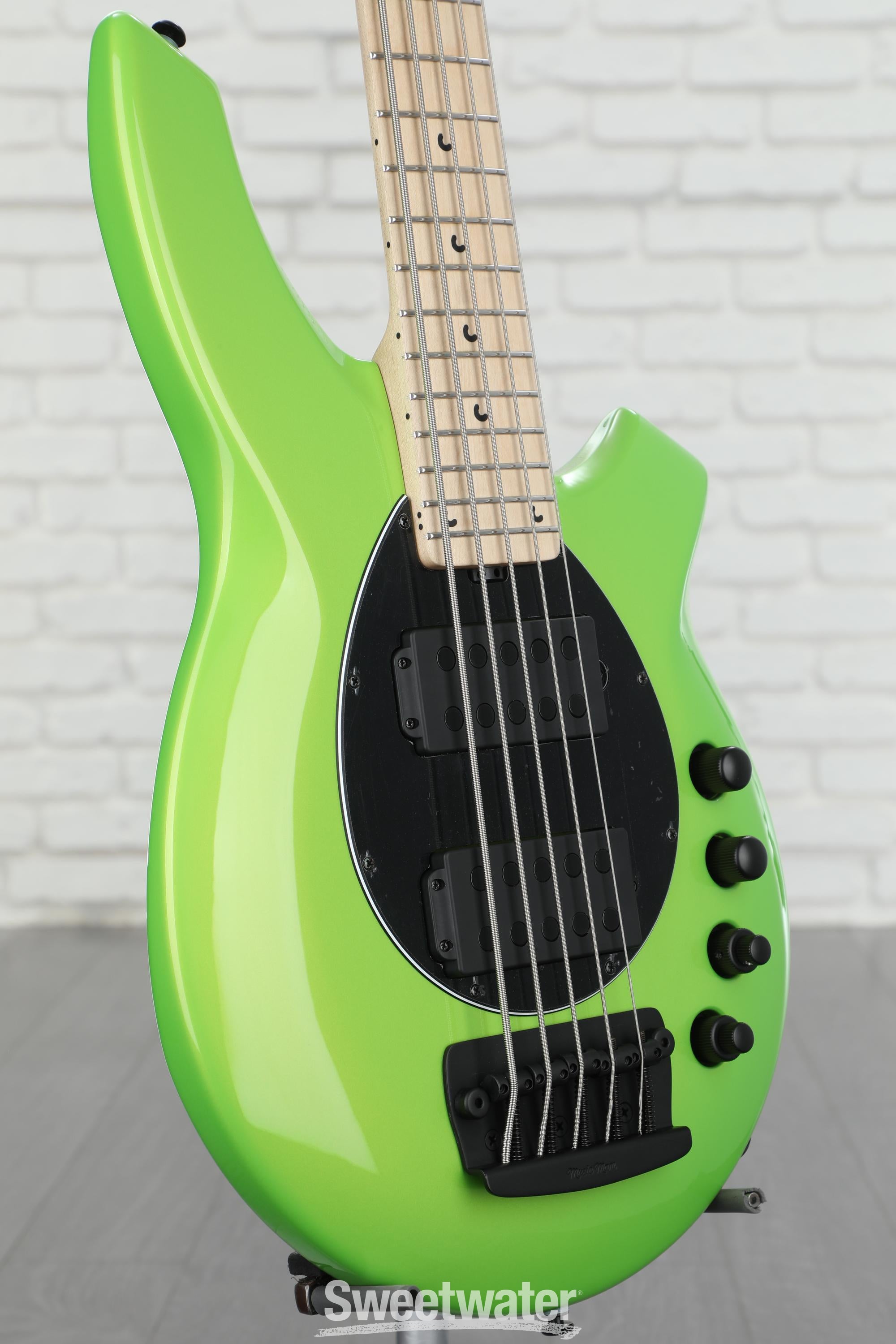Photo of Ernie Ball Music Man Bongo 5HH Electric Bass Guitar - Mantis Green