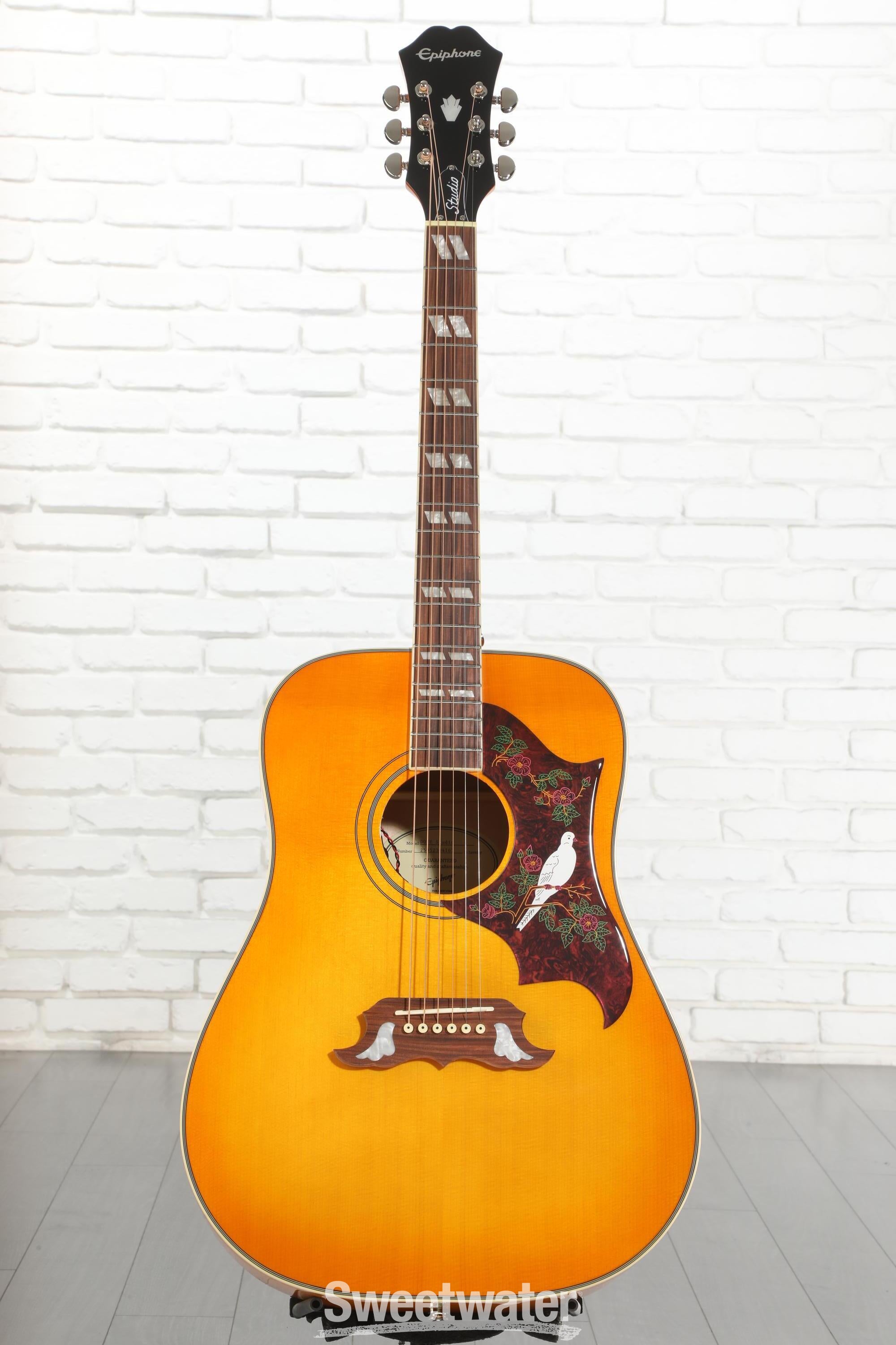 美品Epiphone Dove アコースティックギター 純正バッグ付 Epiphone Exclusive Dove Studio Acoustic Electric Guitar with Bag