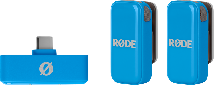 Rode Wireless Micro Microphone Kit - USB-C, Blue | Sweetwater