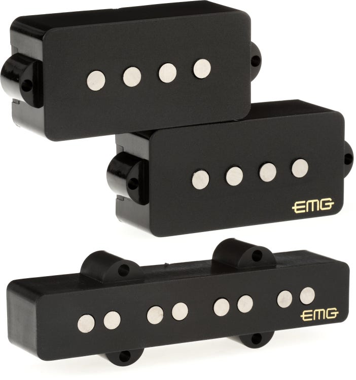 EMG GZR-PJHZ Geezer Butler Signature P/J Bass Pickup Set - Black