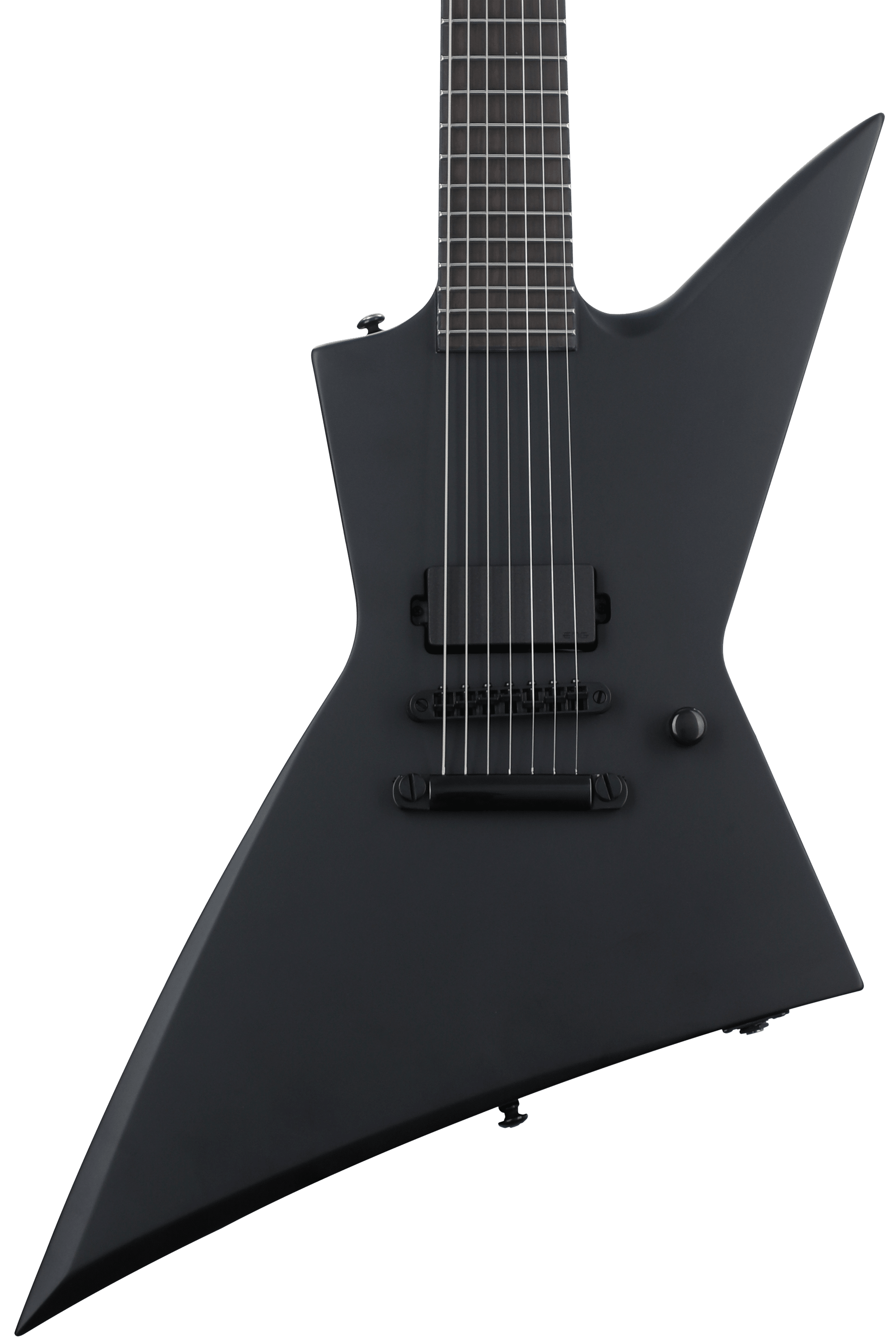 ESP LTD EX 7 Baritone Black Metal Electric Guitar Black Satin