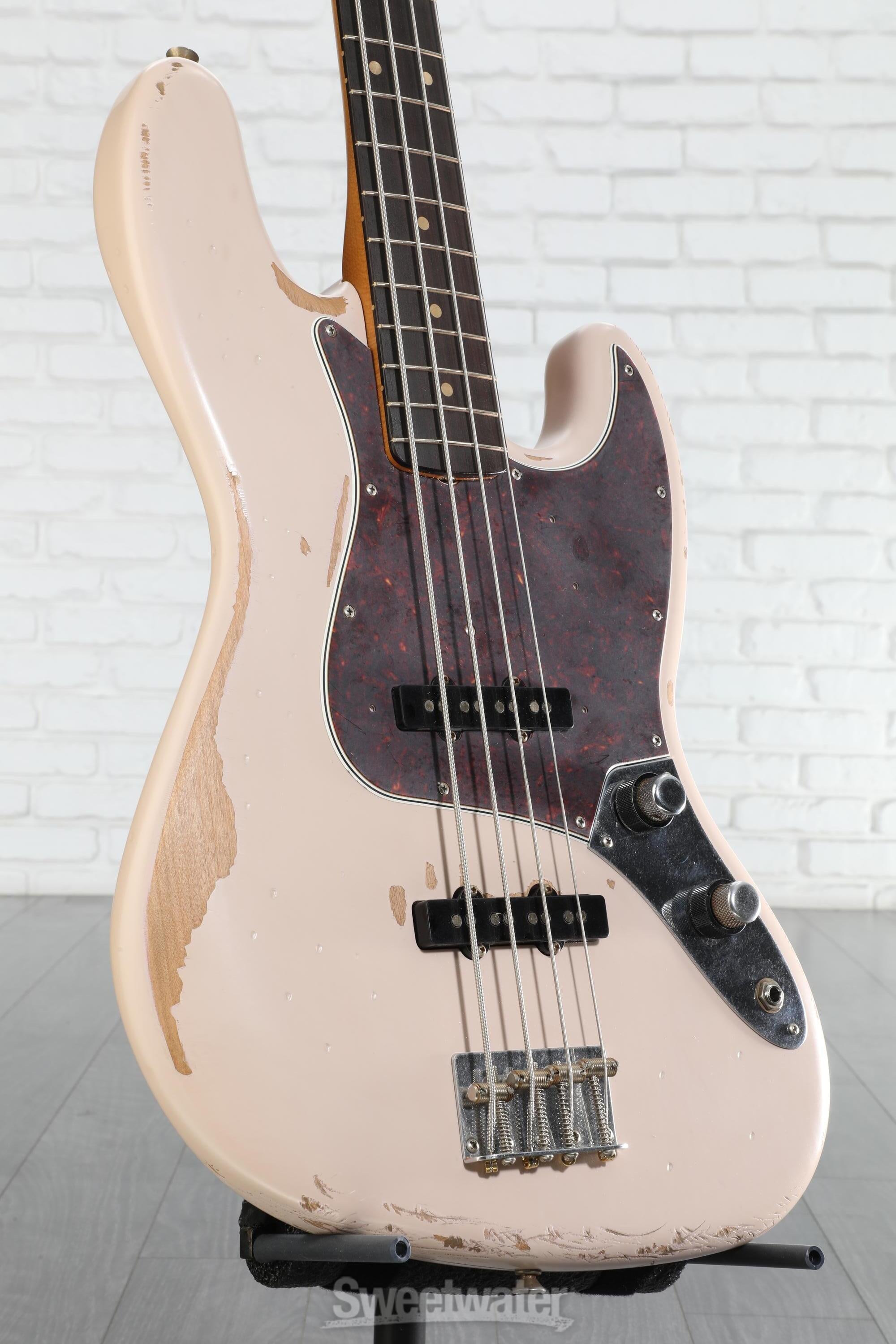 Fender Flea Jazz Bass - Shell Pink, Road Worn | Sweetwater