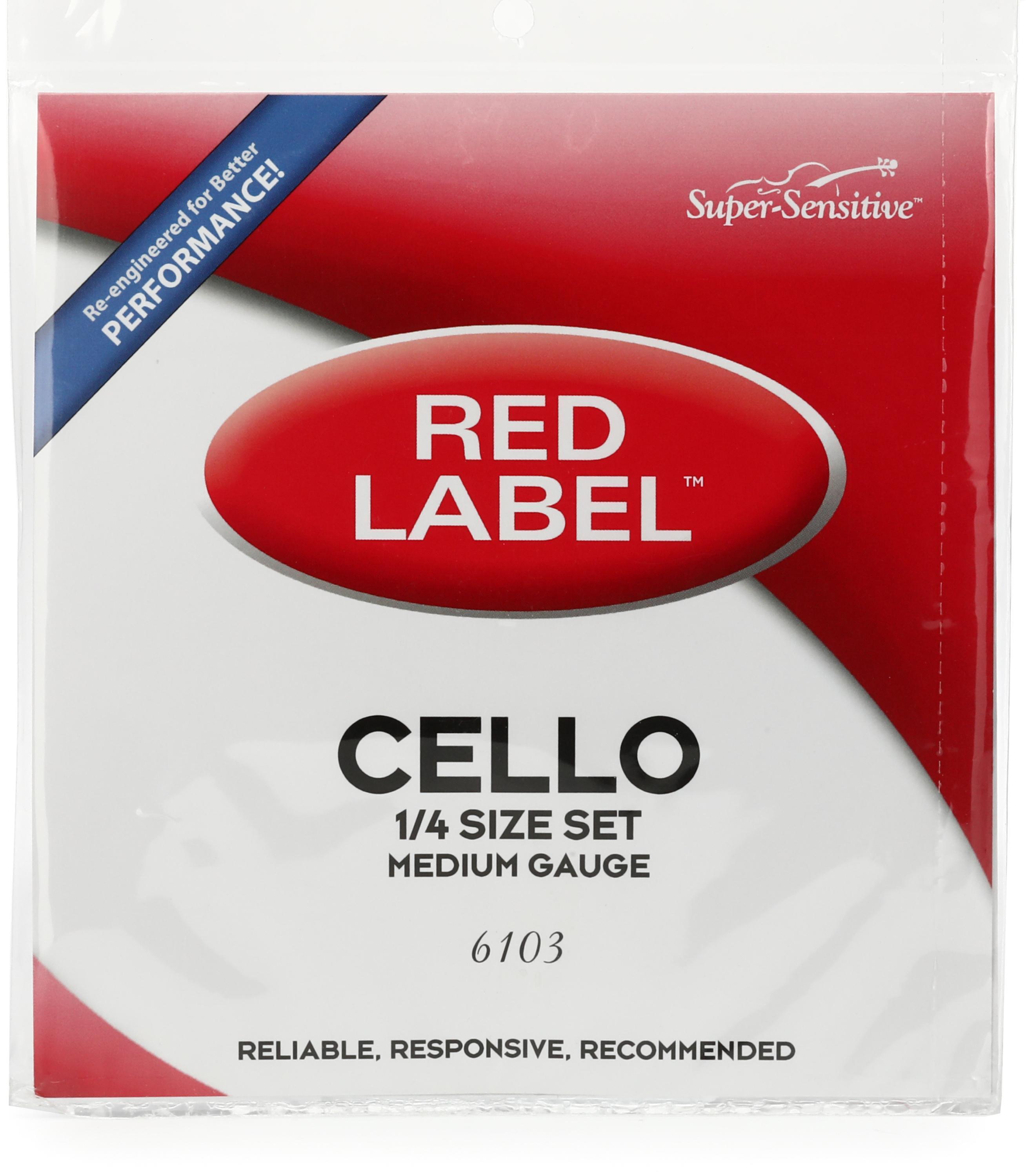 Photo of Super-Sensitive 6103 Red Label Cello String Set - 1/4 Size